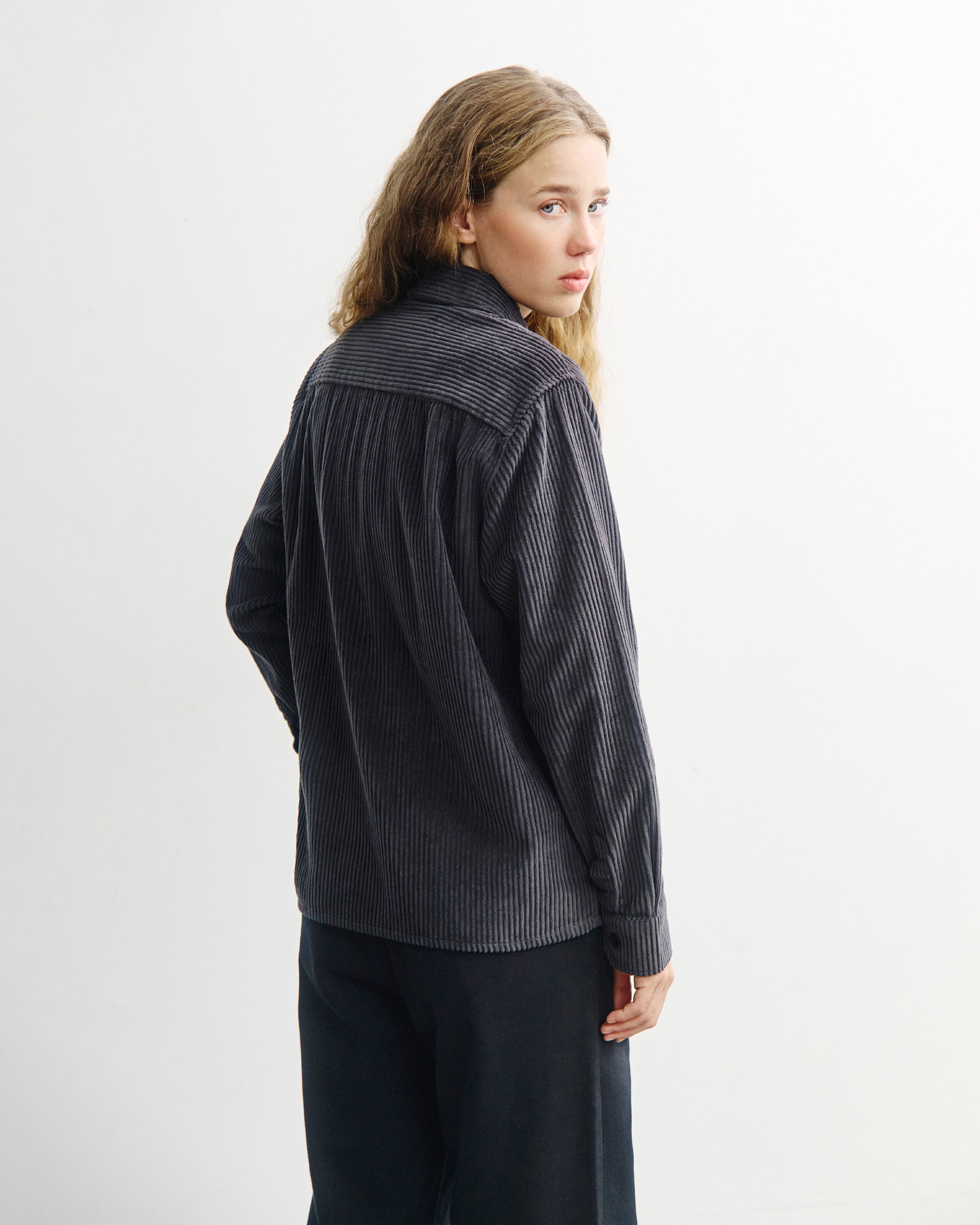Corduroy Shirt Organic Cotton - Anthracite