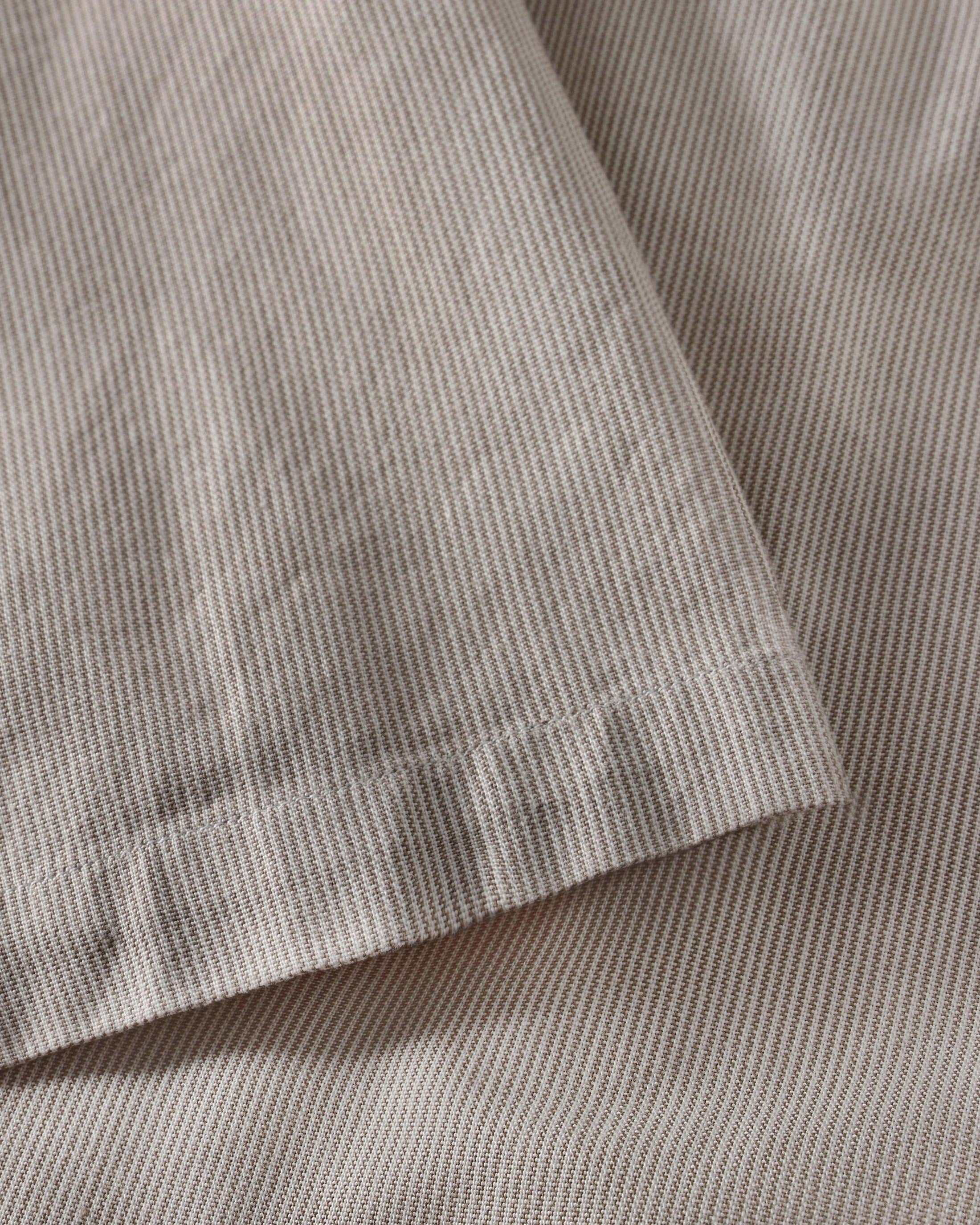 Kurzes Bowling Hemd Bio Baumwolle - Beige Gestreift