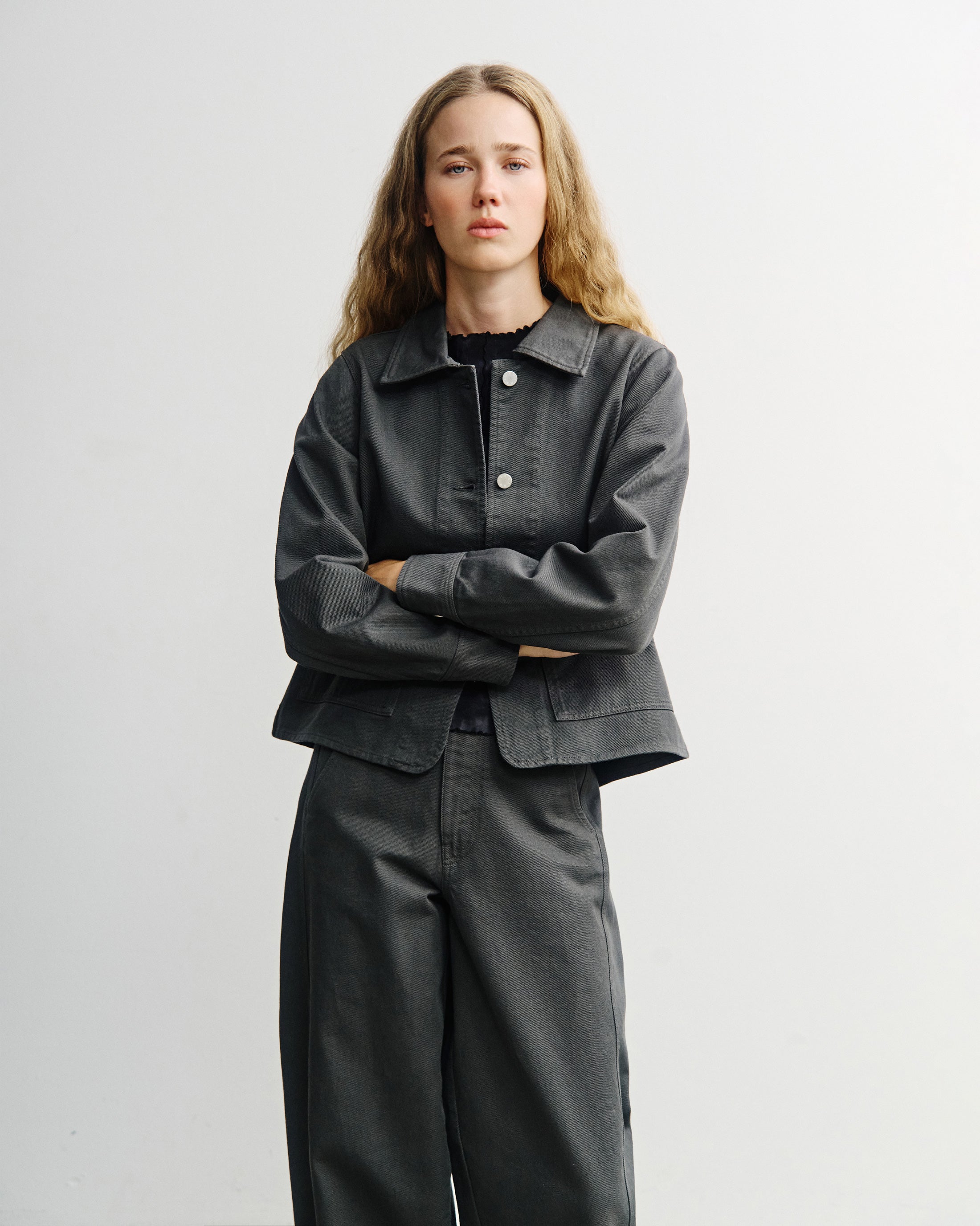Short Jacket Organic Cotton - Grey