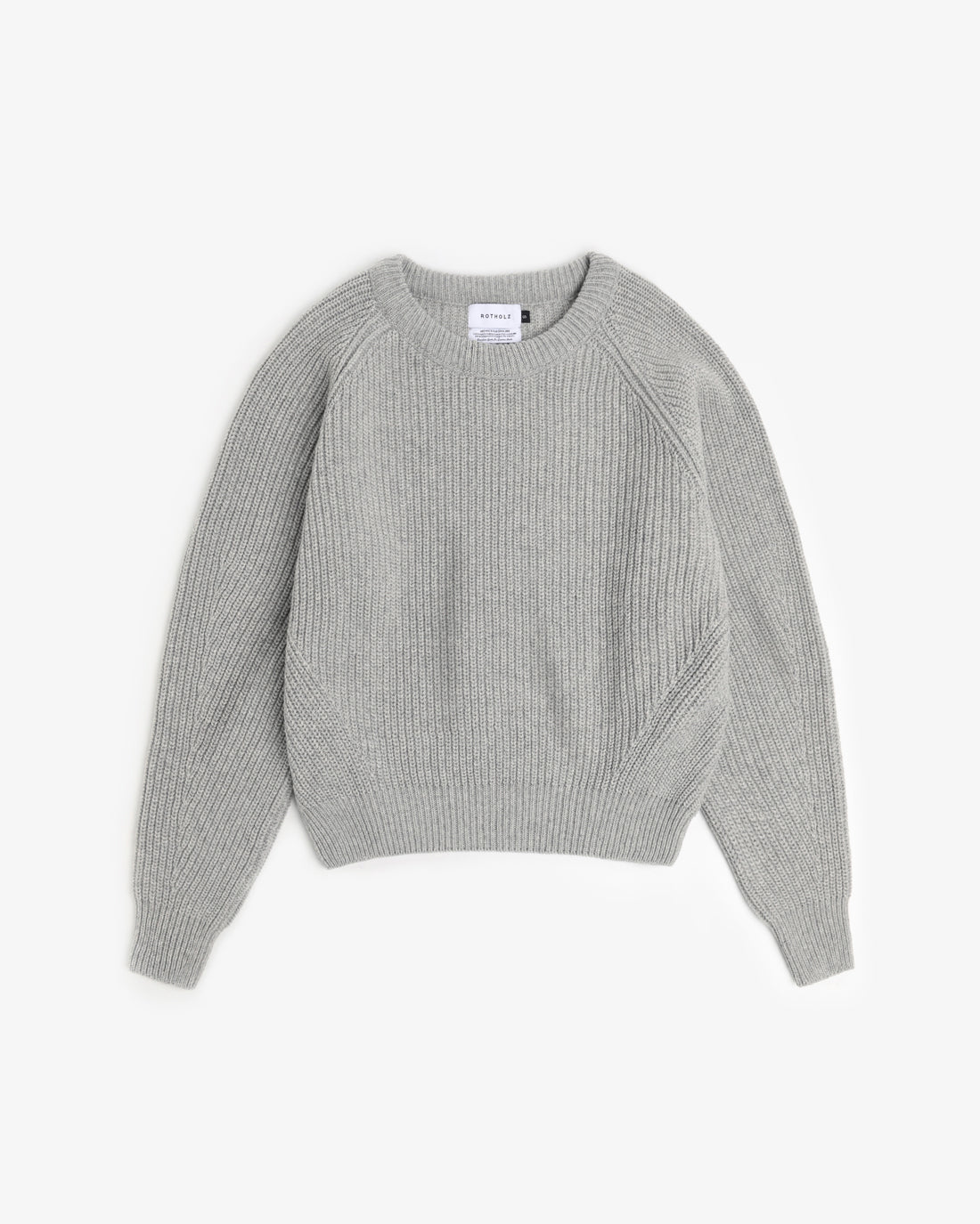 Short knitted sweater made of recycled wool - light grey
