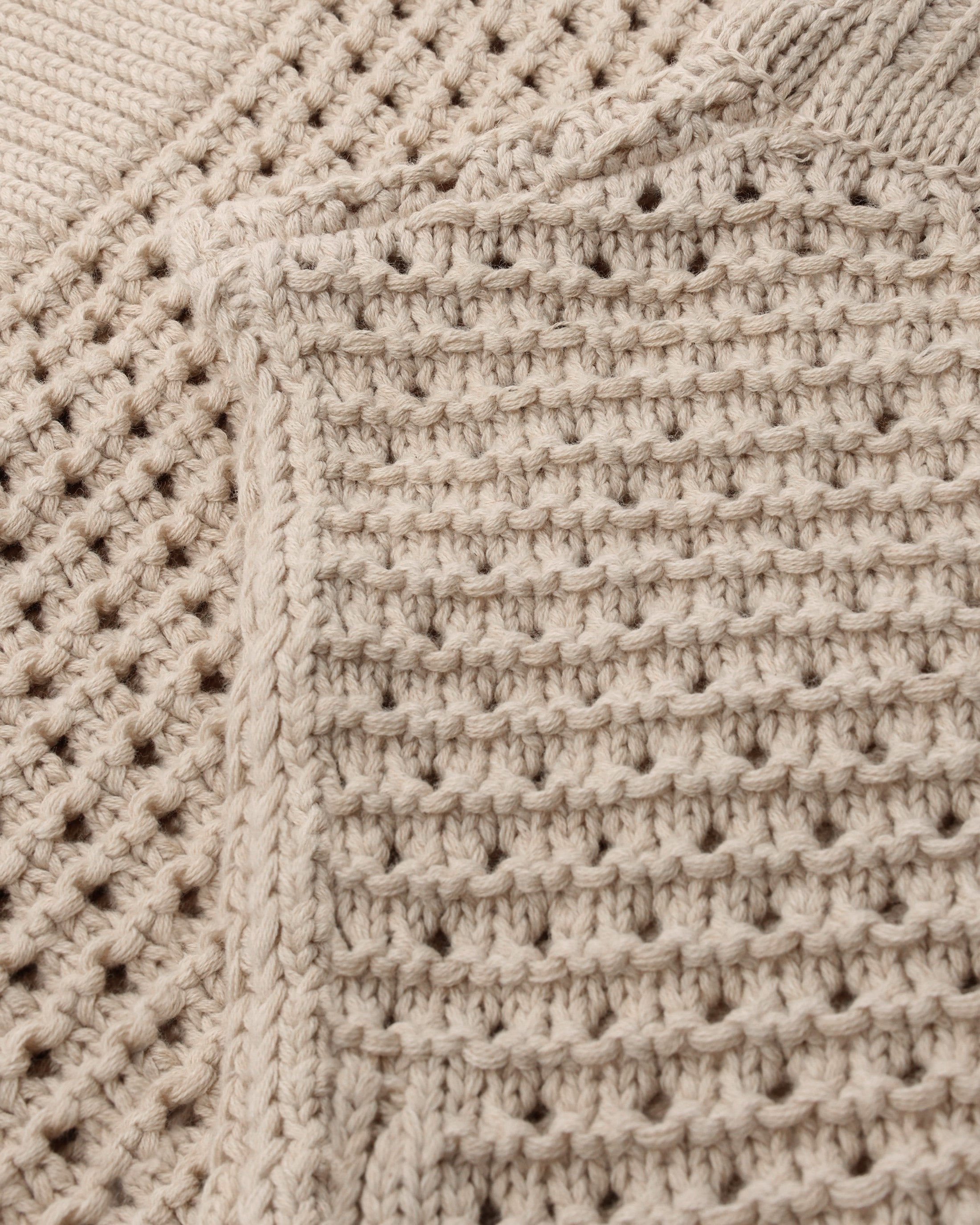 Short Knitted Vest Organic Cotton - Cream
