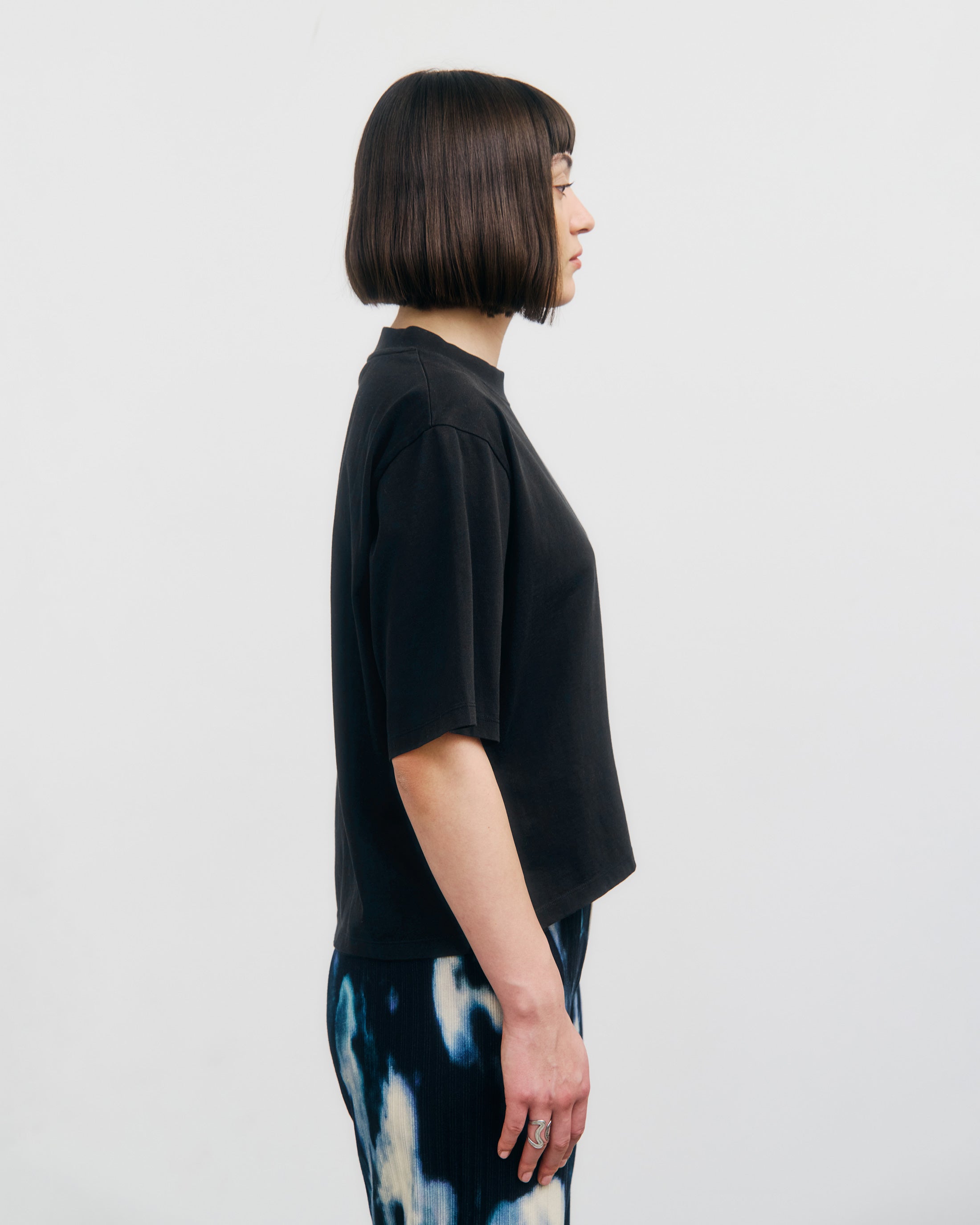 Cropped T-Shirt Organic Cotton - Black