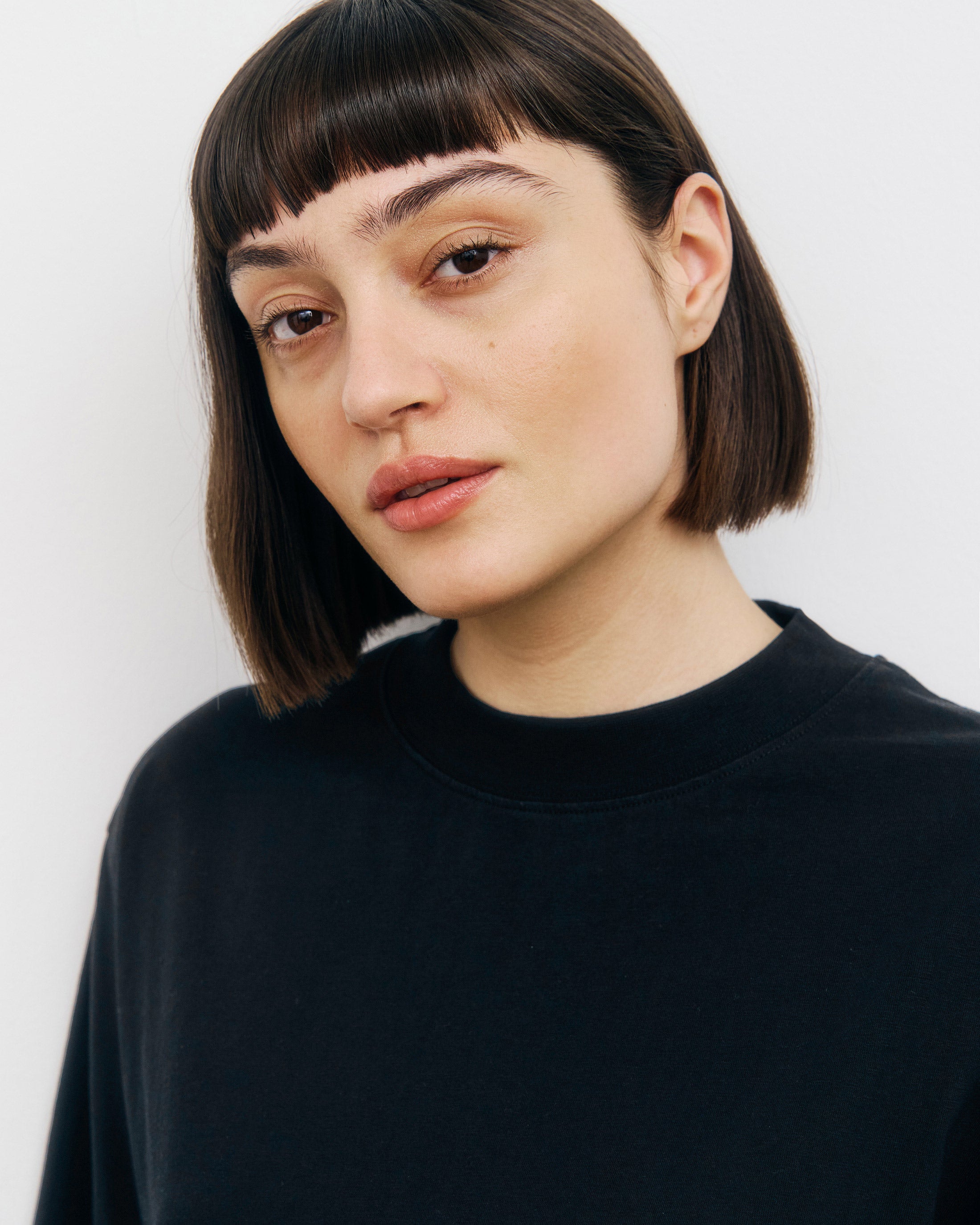 Cropped T-Shirt Organic Cotton - Black