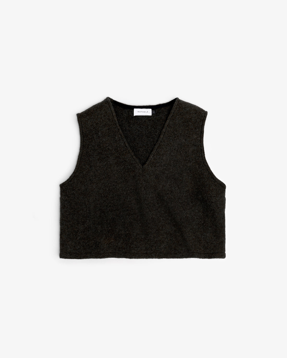 Short vest made of organic wool - Black
