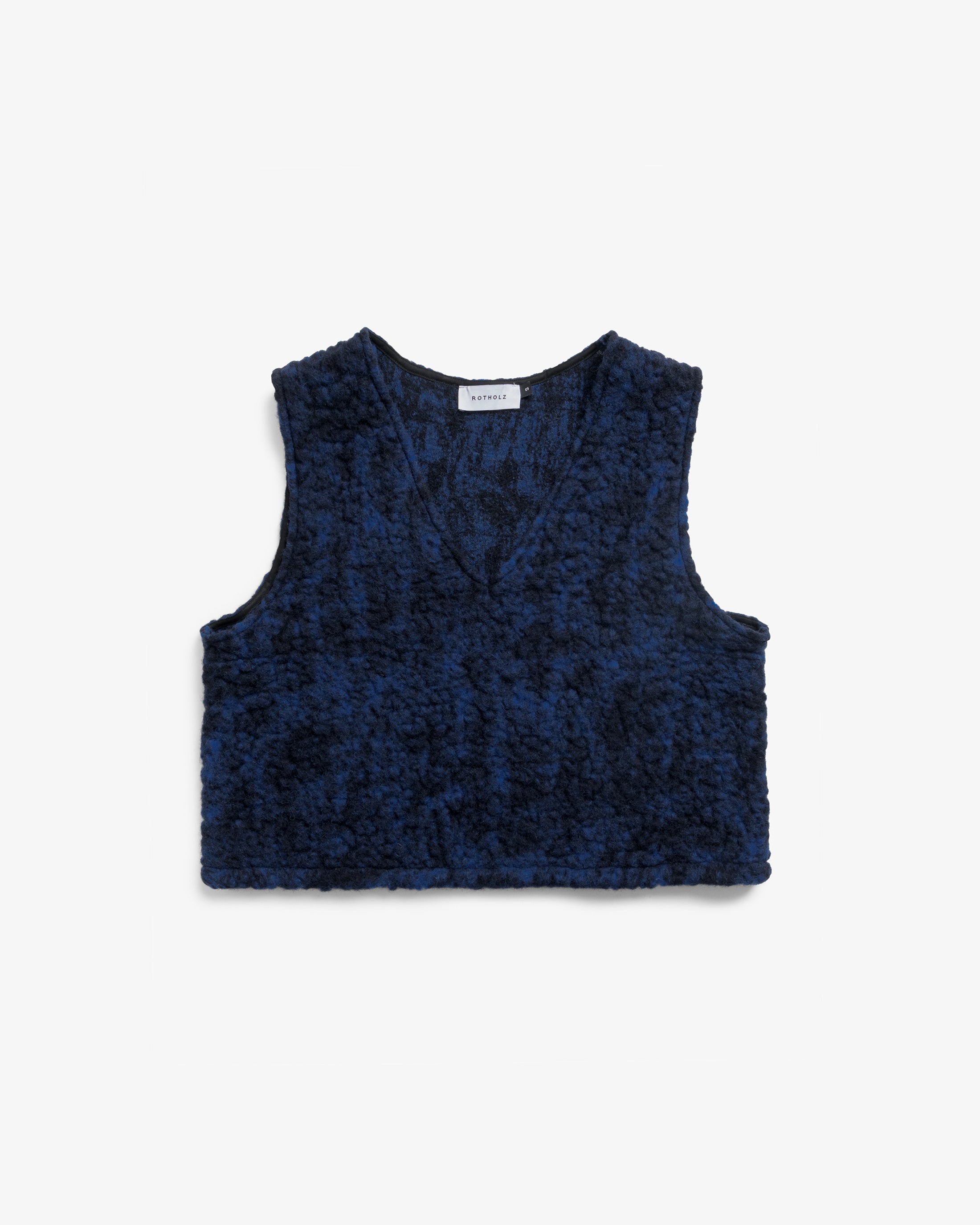 Short Vest Organic Wool - Sherpa Blue
