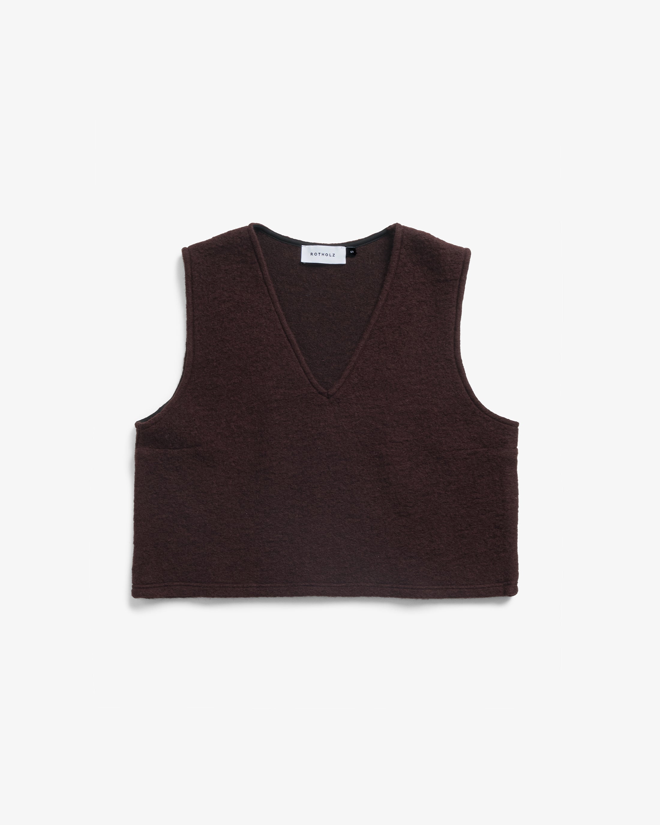 Short Vest Organic Wool - Brown