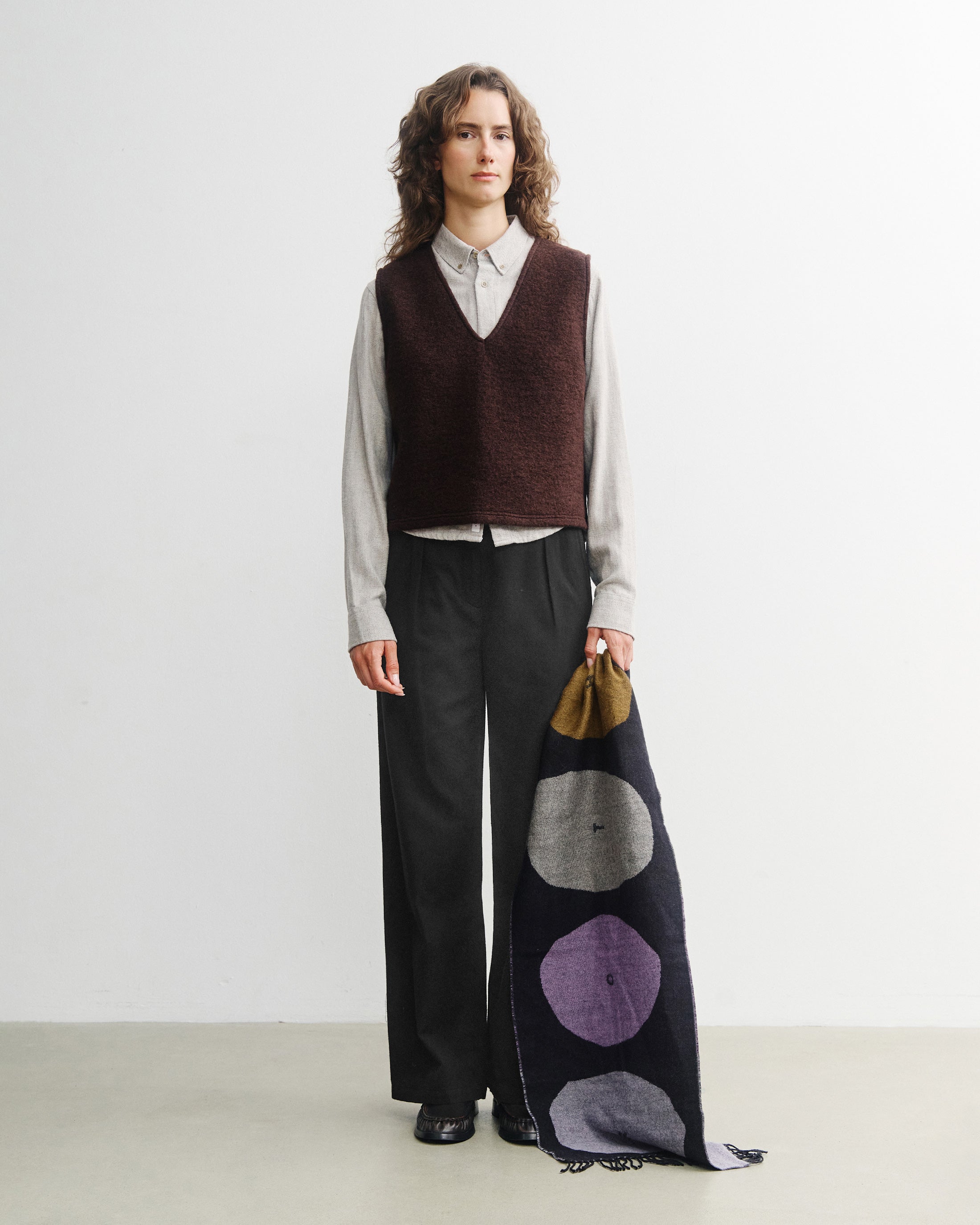 Short Vest Organic Wool - Brown