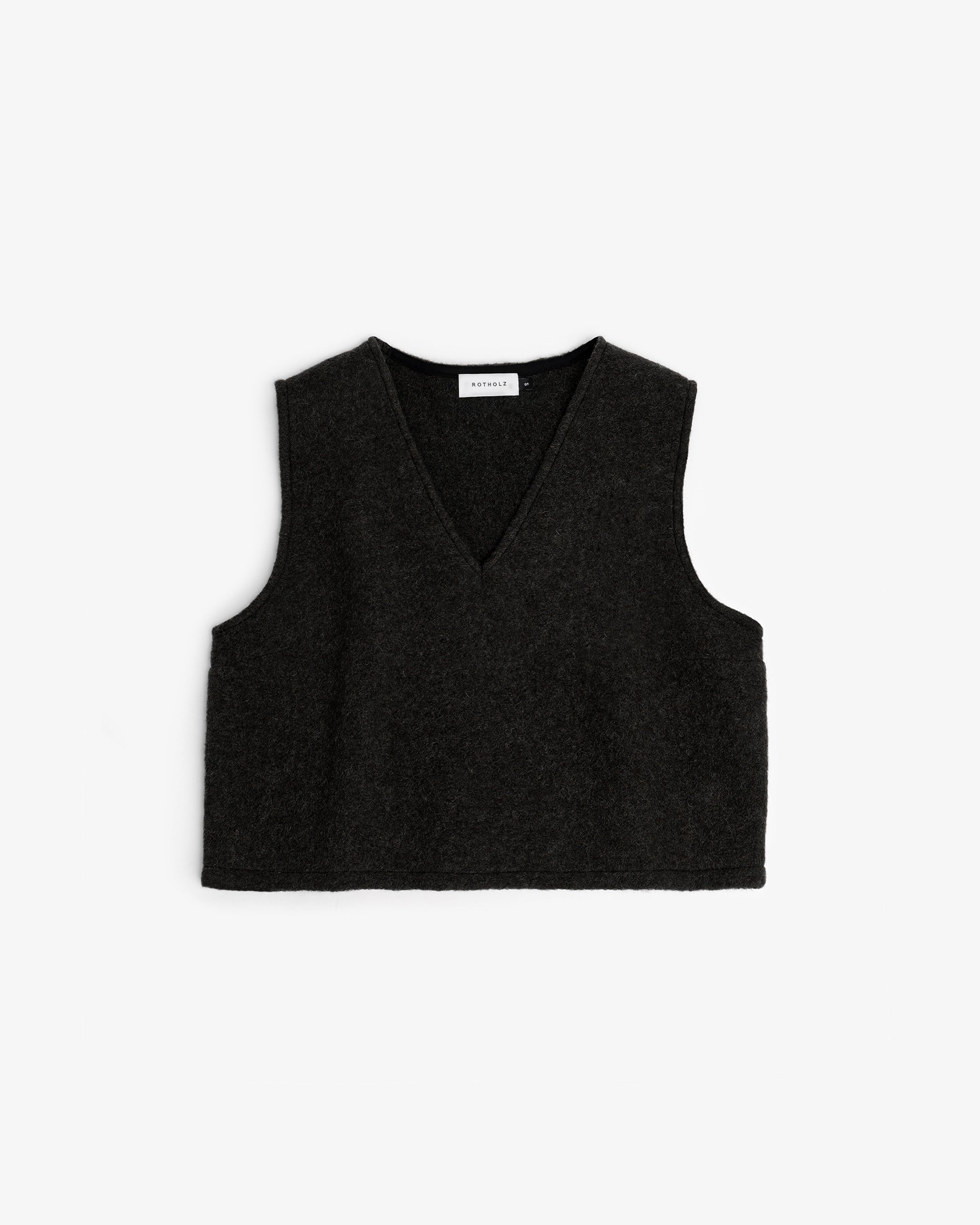 Short Vest Organic Wool - Black