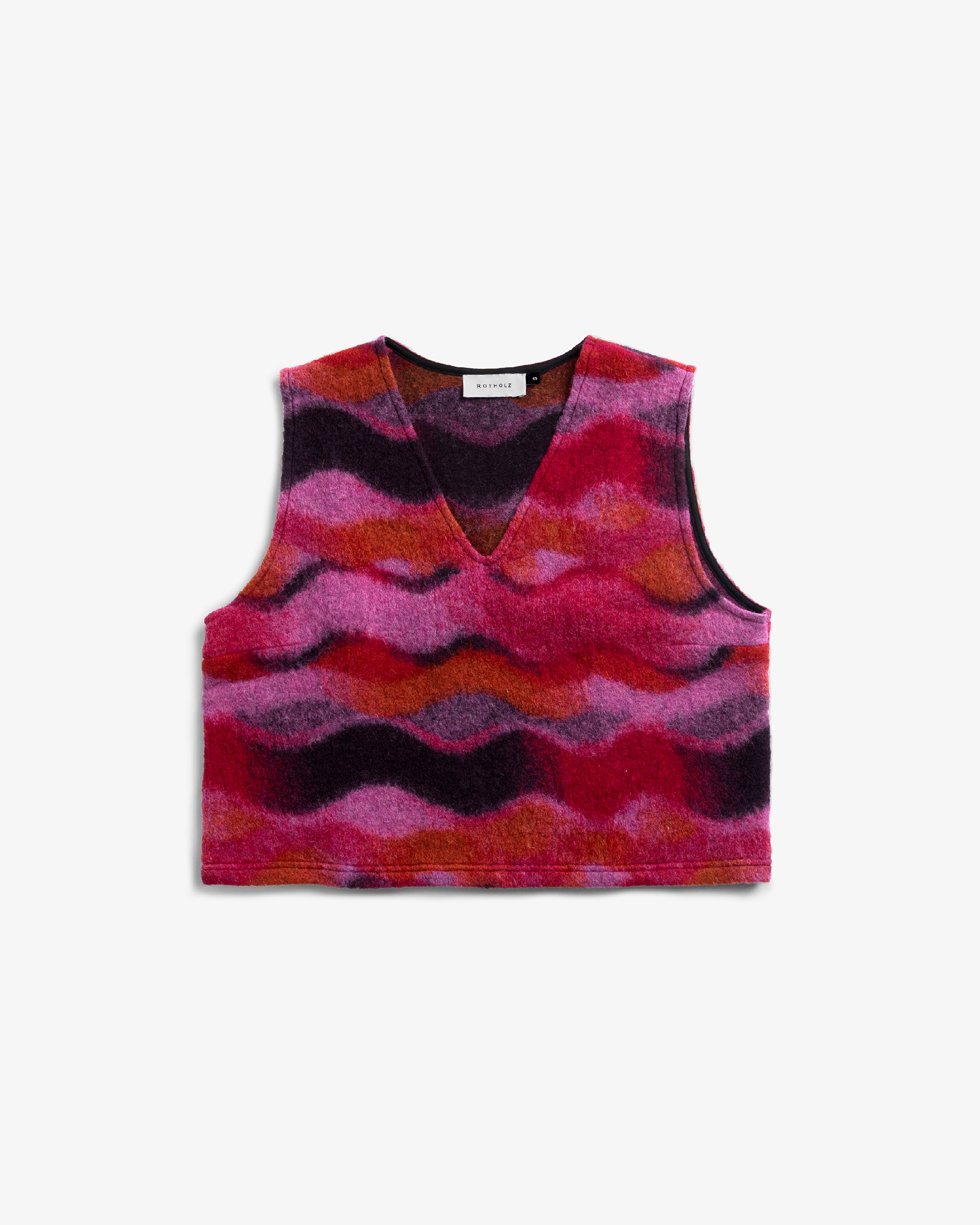 Cropped Vest Organic Wool - Pink