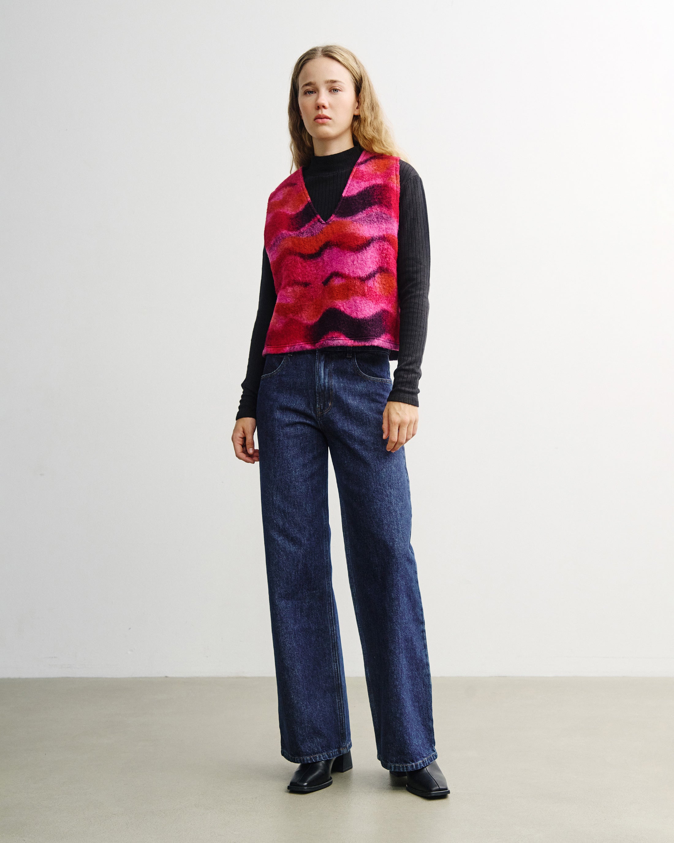 Short Vest Organic Wool - Pink
