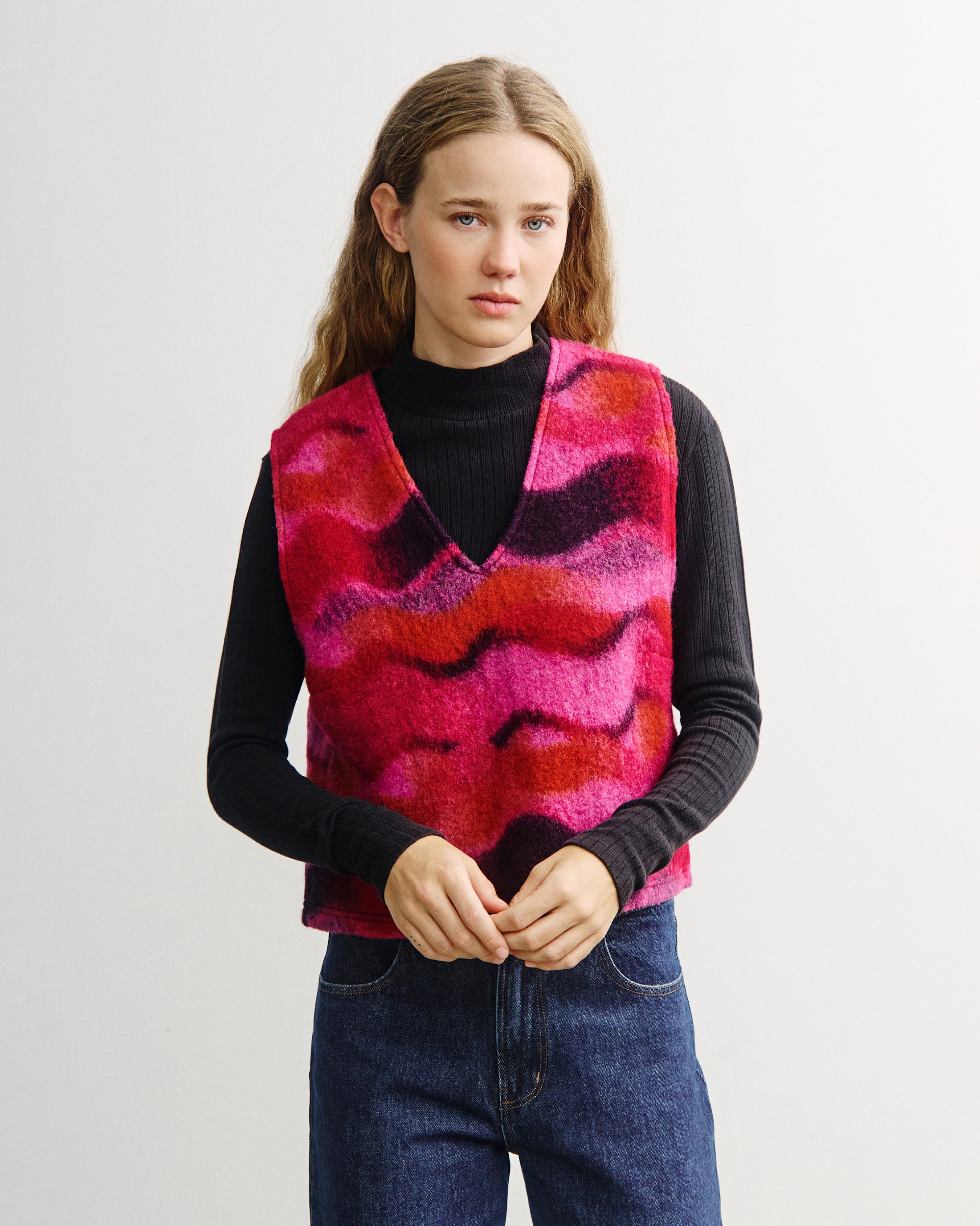 Short Vest Organic Wool - Pink