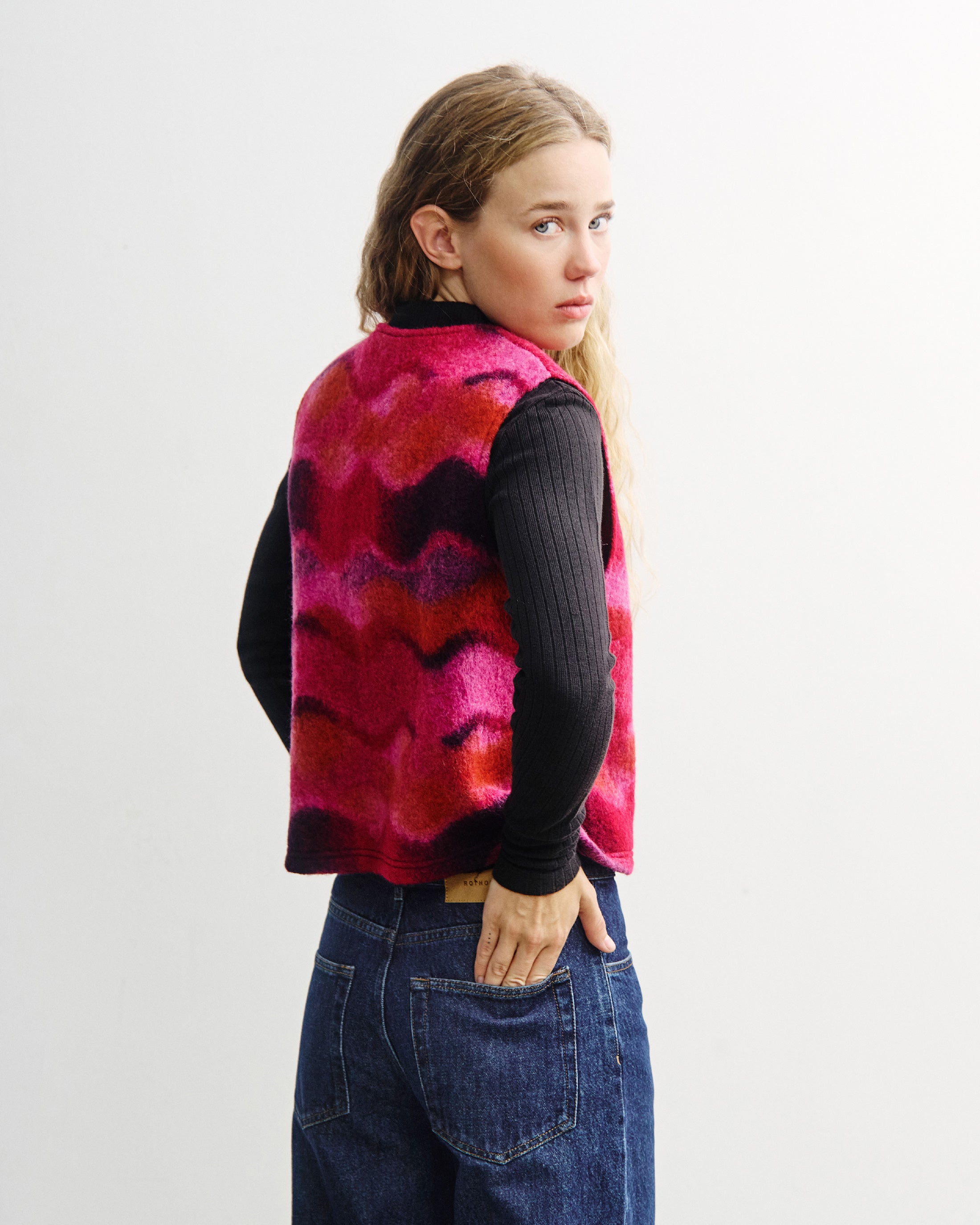Short Vest Organic Wool - Pink