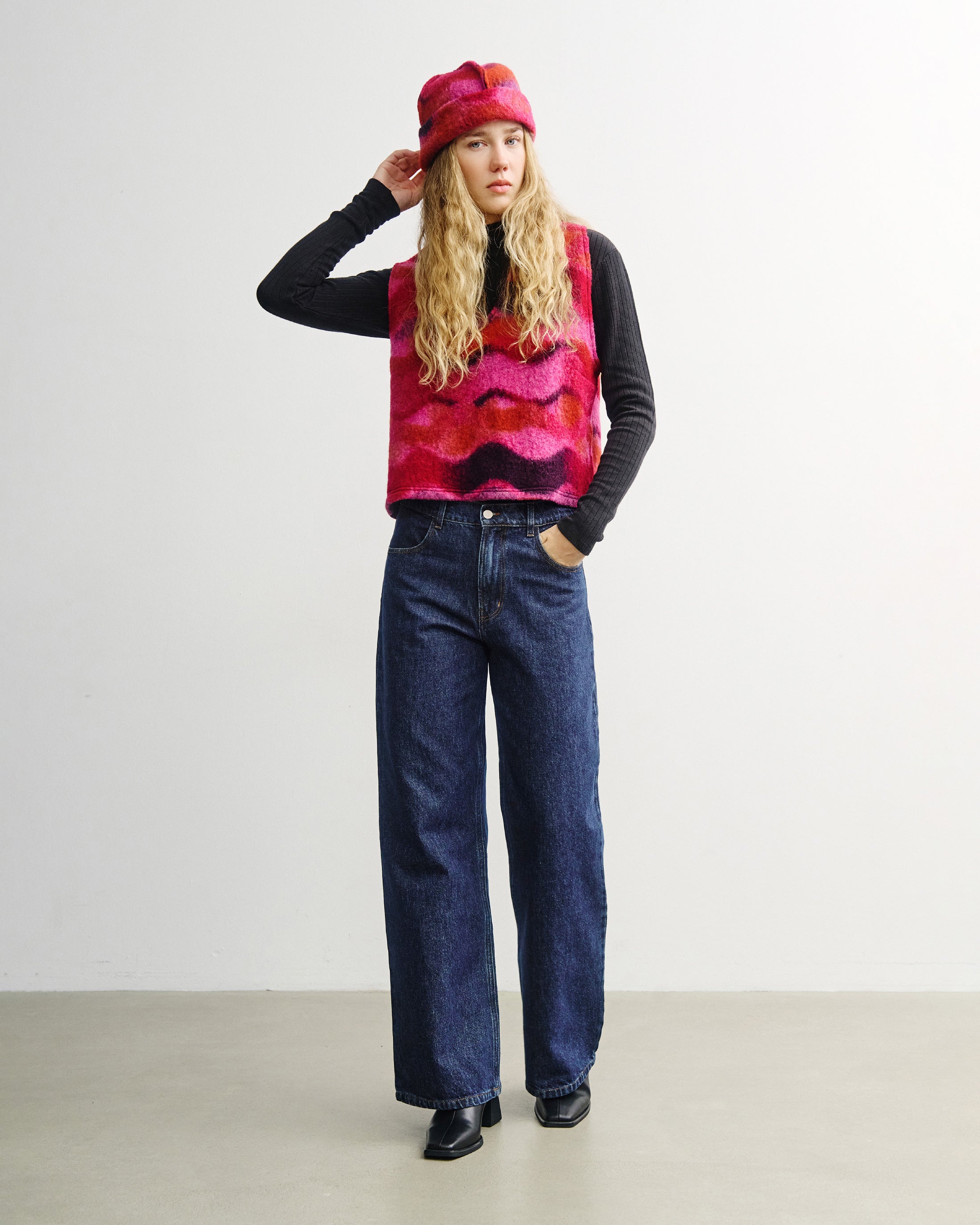 Short Vest Organic Wool - Pink