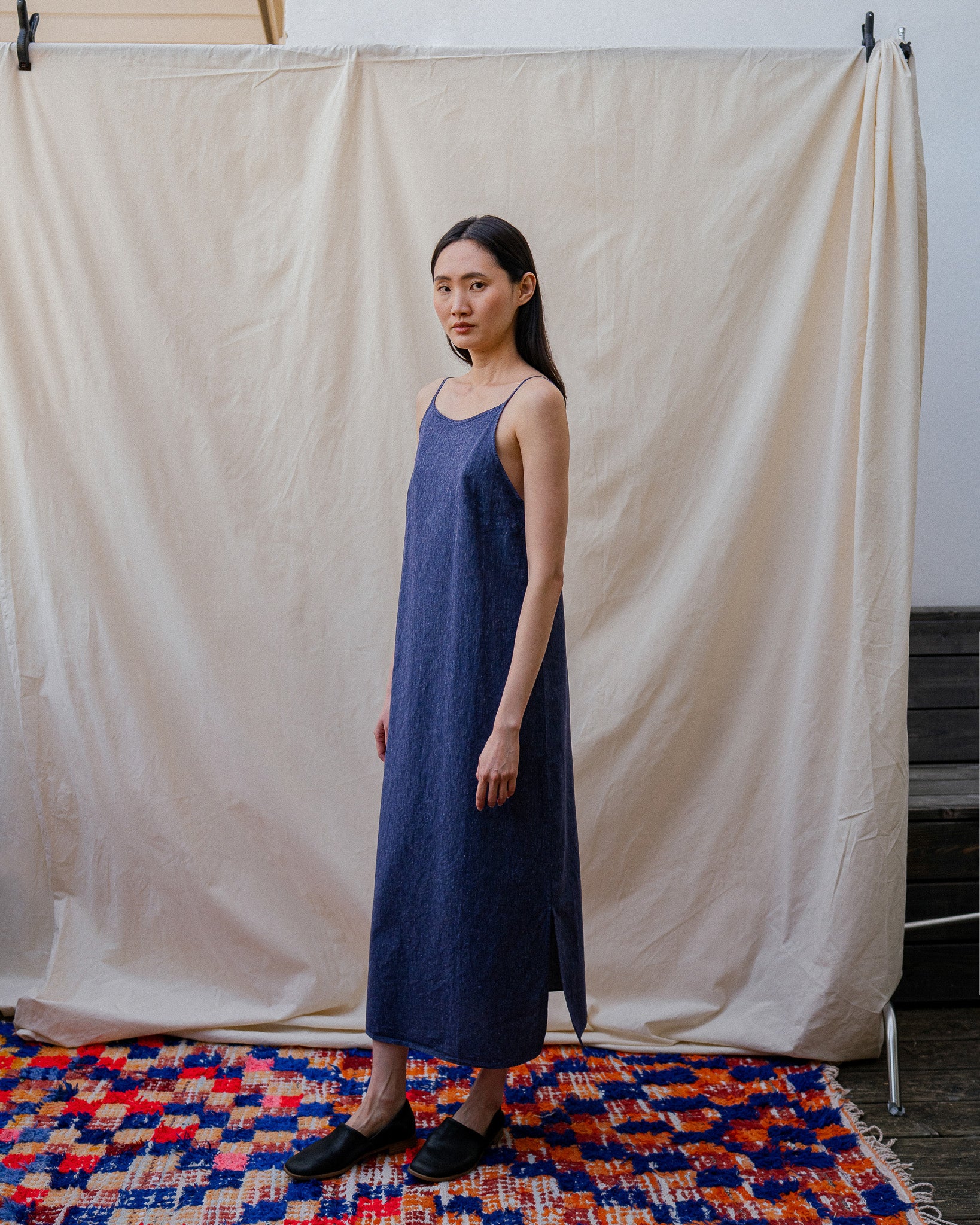 Easy Dress Organic Cotton - Speckled Navy