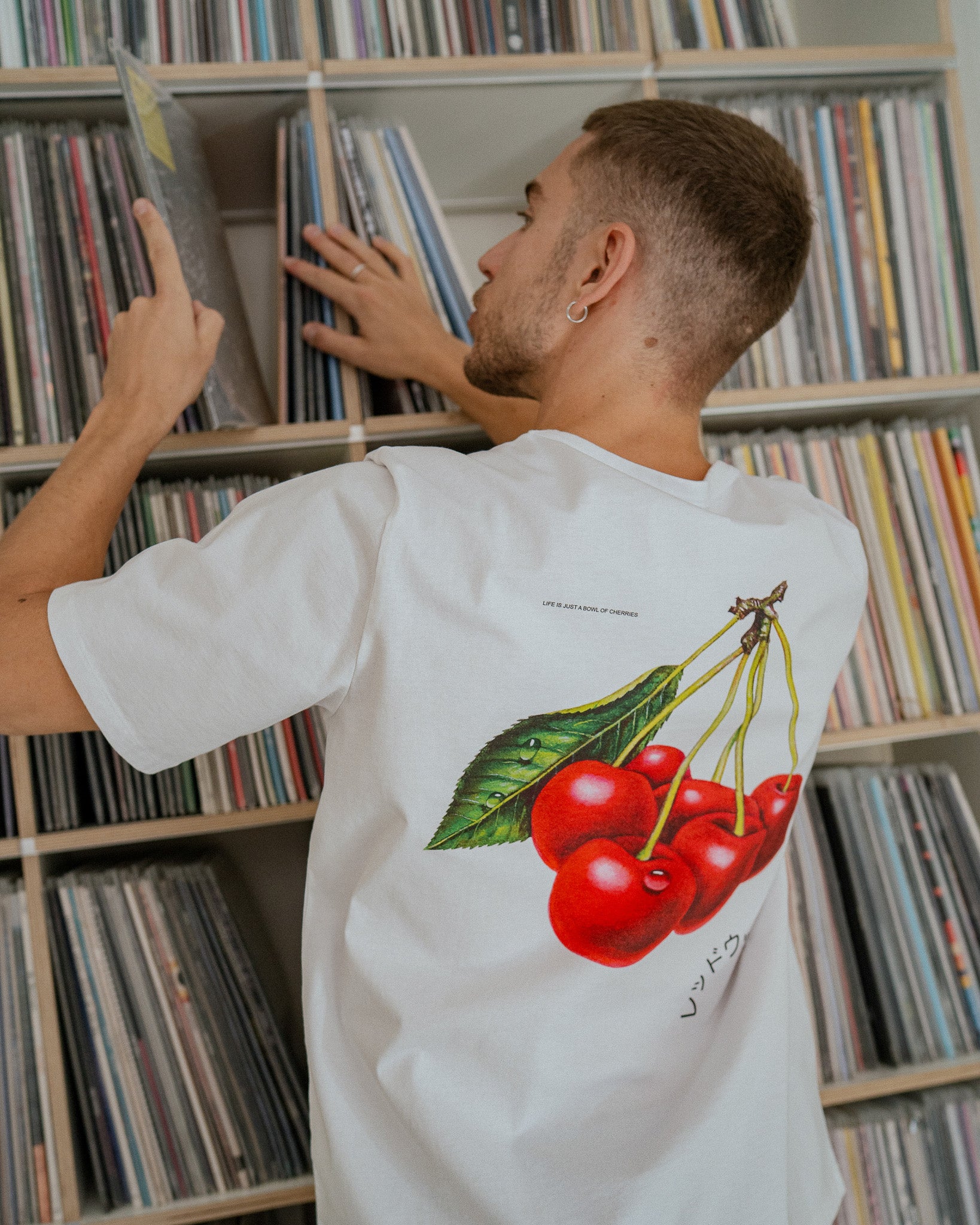 Cherry Print Organic Cotton T-Shirt - White