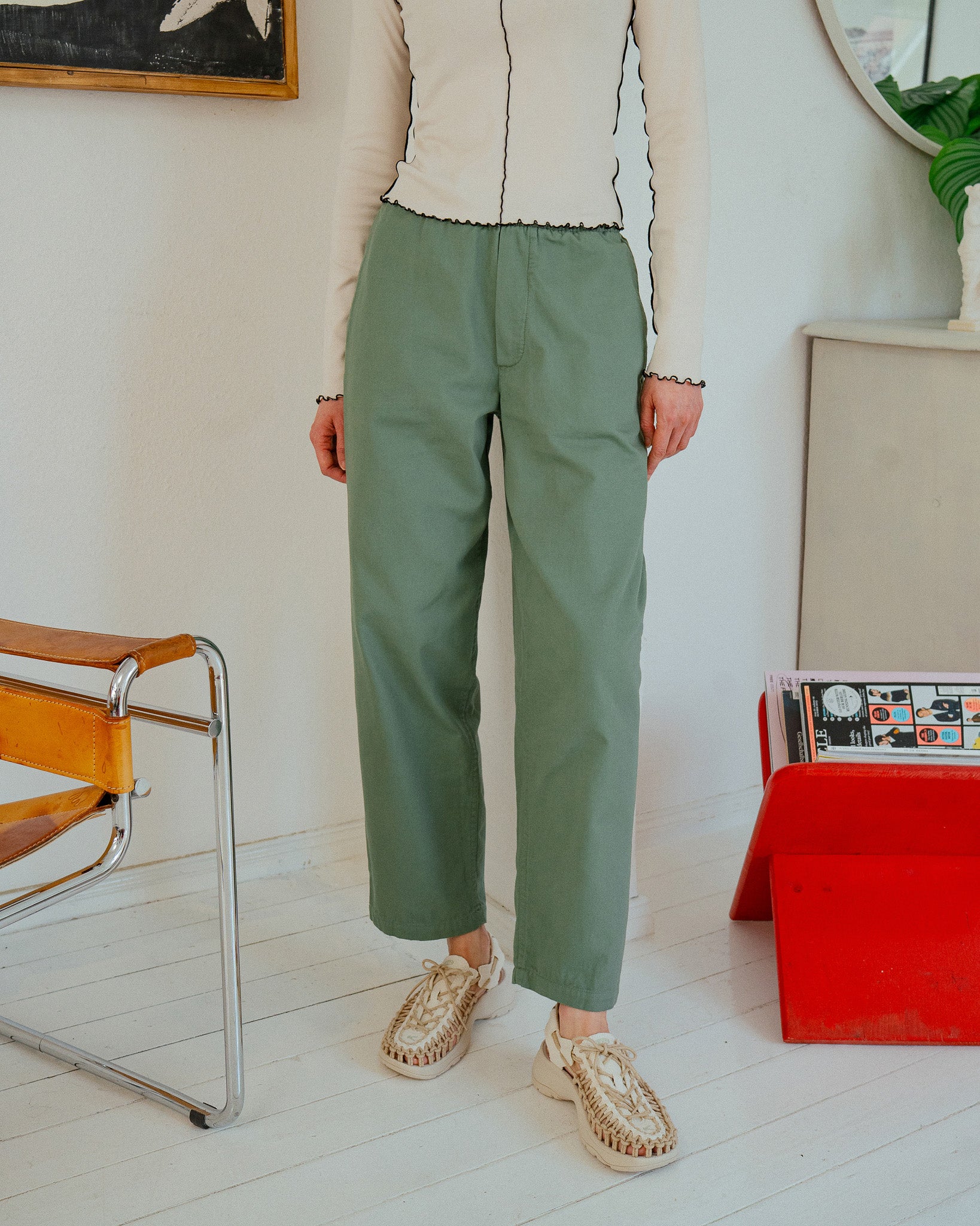Wide Pant Organic Cotton - Leaf Green
