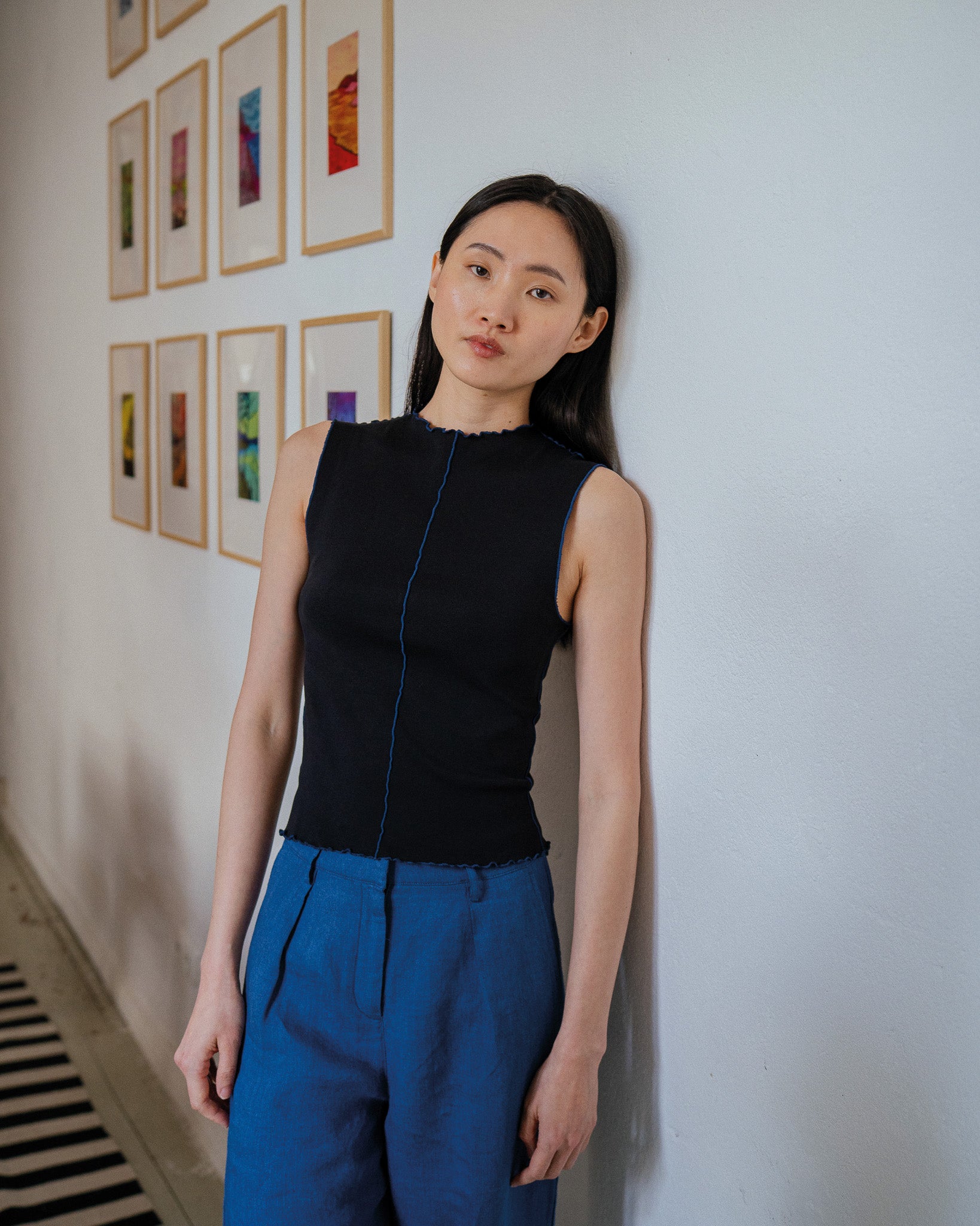 Pin-Tucked Top Organic Cotton - True Black