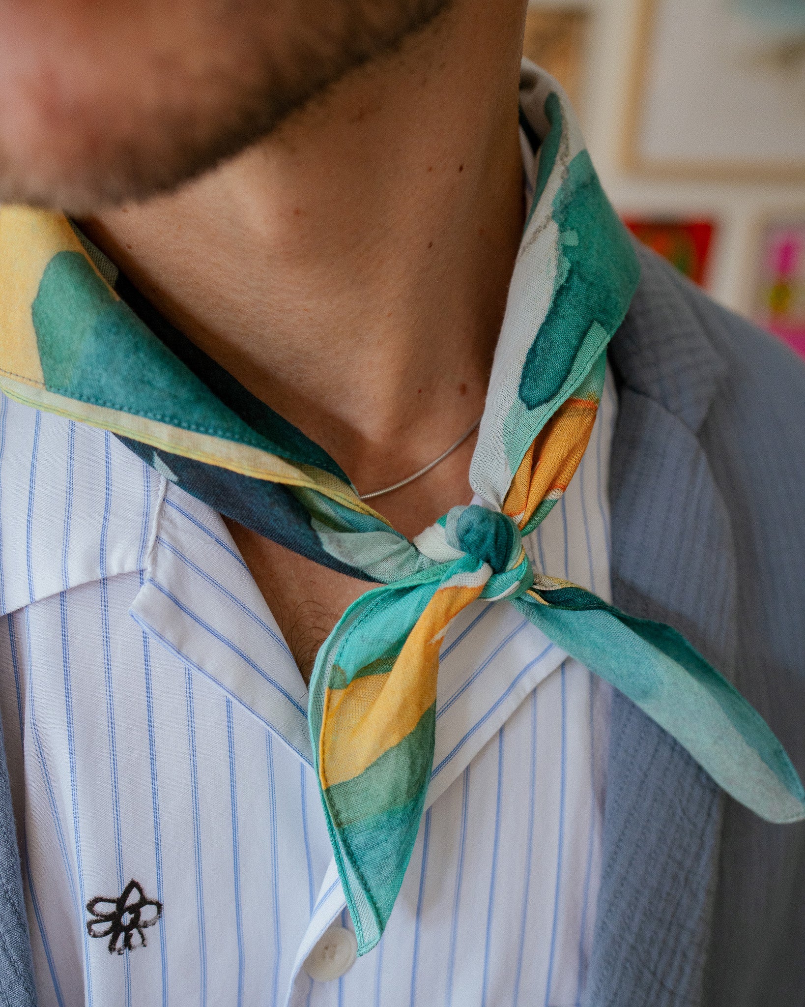 Bandana Organic Cotton - Orange Green