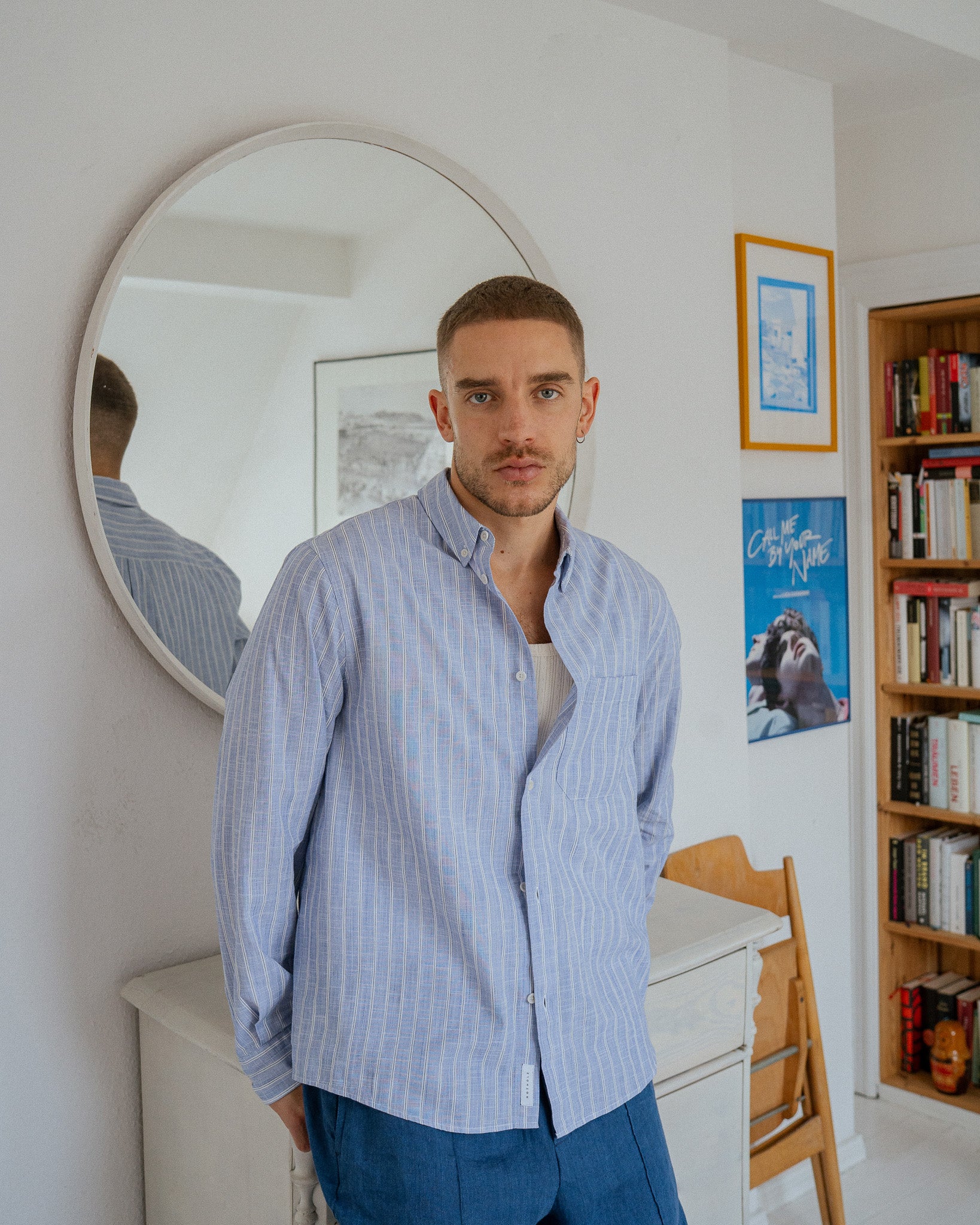 Button-Down Shirt Organic Cotton - Blue Striped