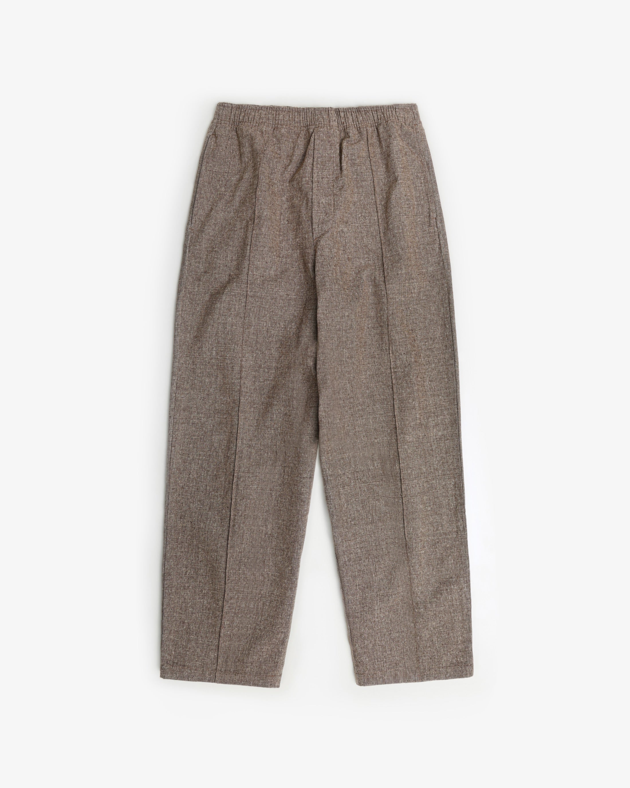 Wide pleated trousers organic cotton - canvas brown