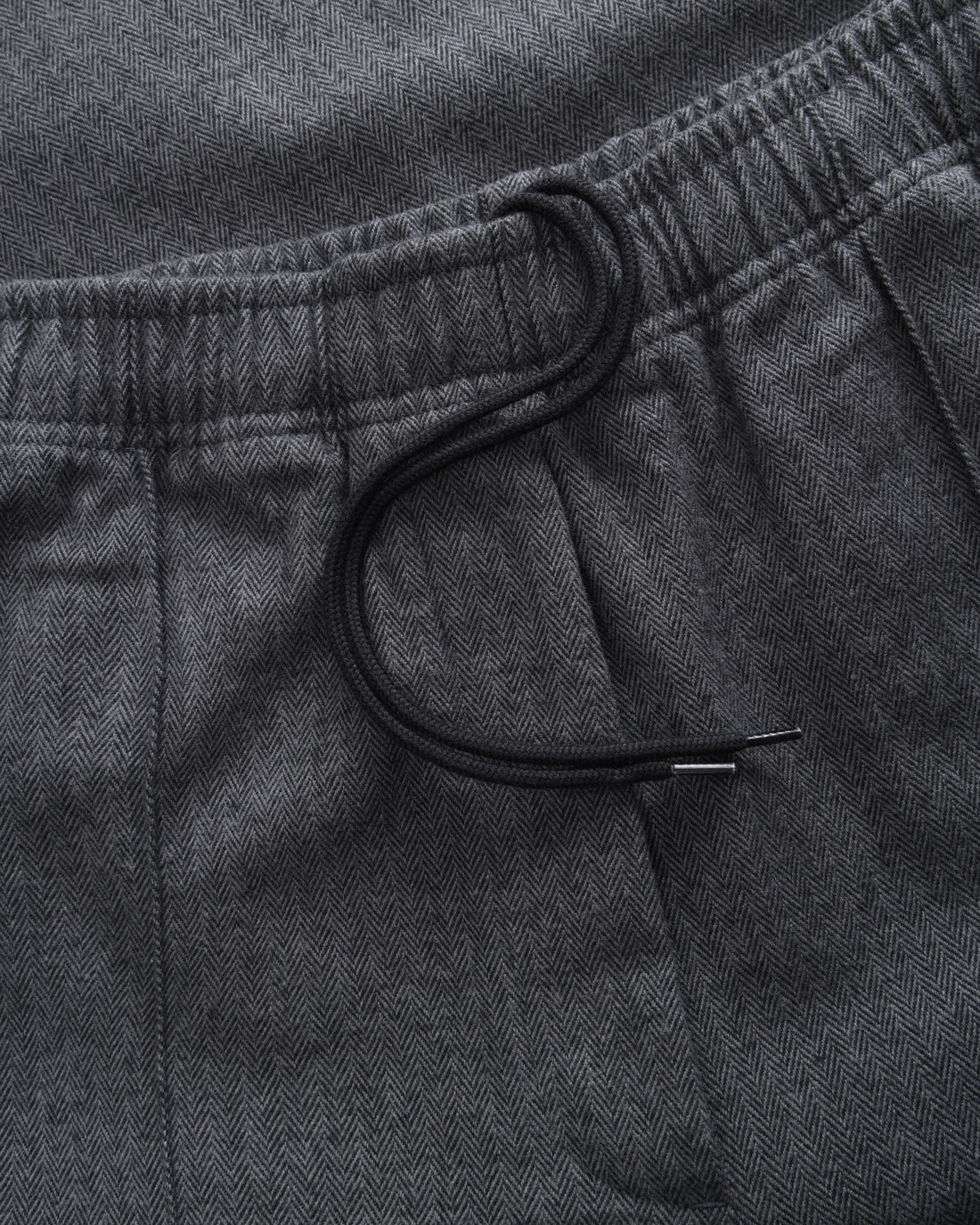 Wide pleated trousers organic cotton - herringbone grey