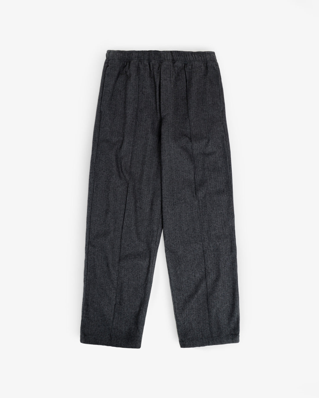 Wide pleated trousers organic cotton - herringbone grey