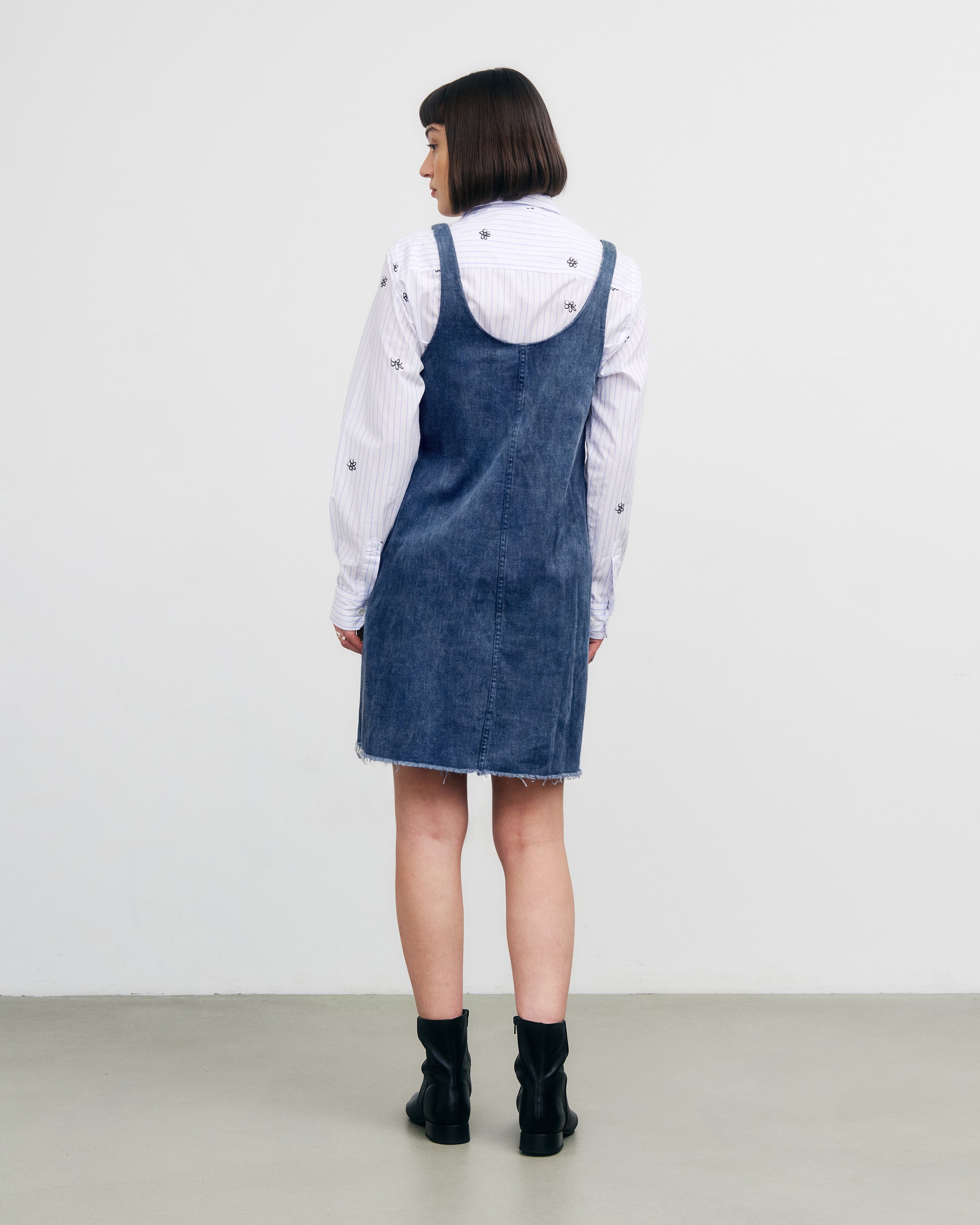 Recycled Denim Short Dress – Blue