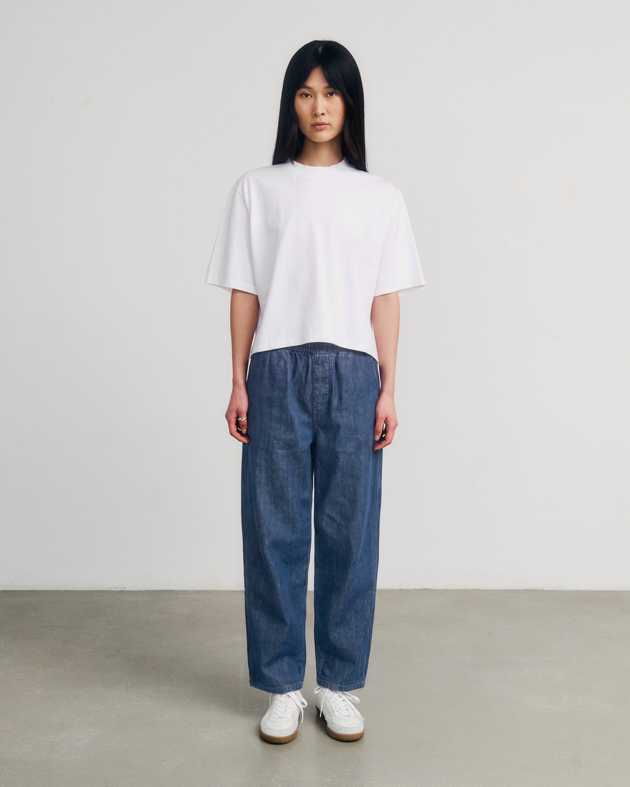 Wide Recycled Denim Trousers – Blue