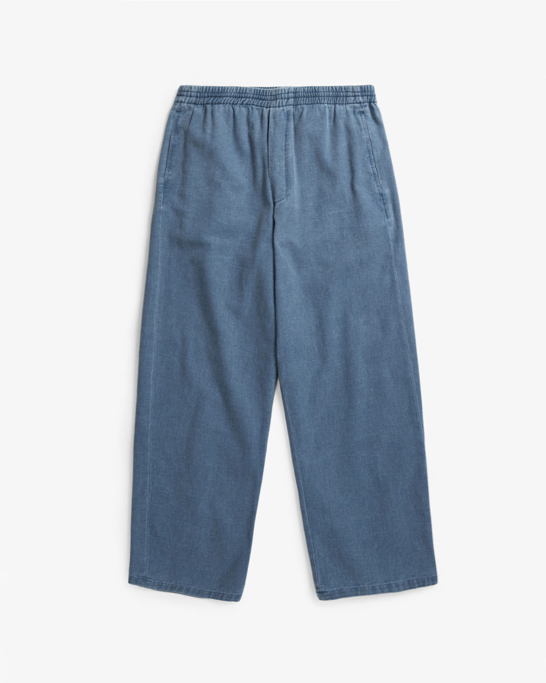 Wide-leg denim trousers made from recycled cotton - Blue