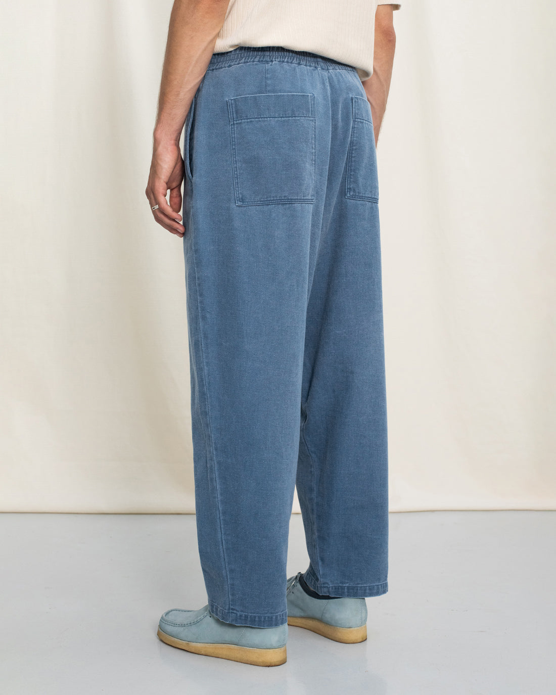 Wide-leg denim trousers made from recycled cotton - Blue