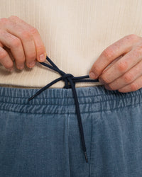 Weite Denim Hose Recycelte Baumwolle - Blau