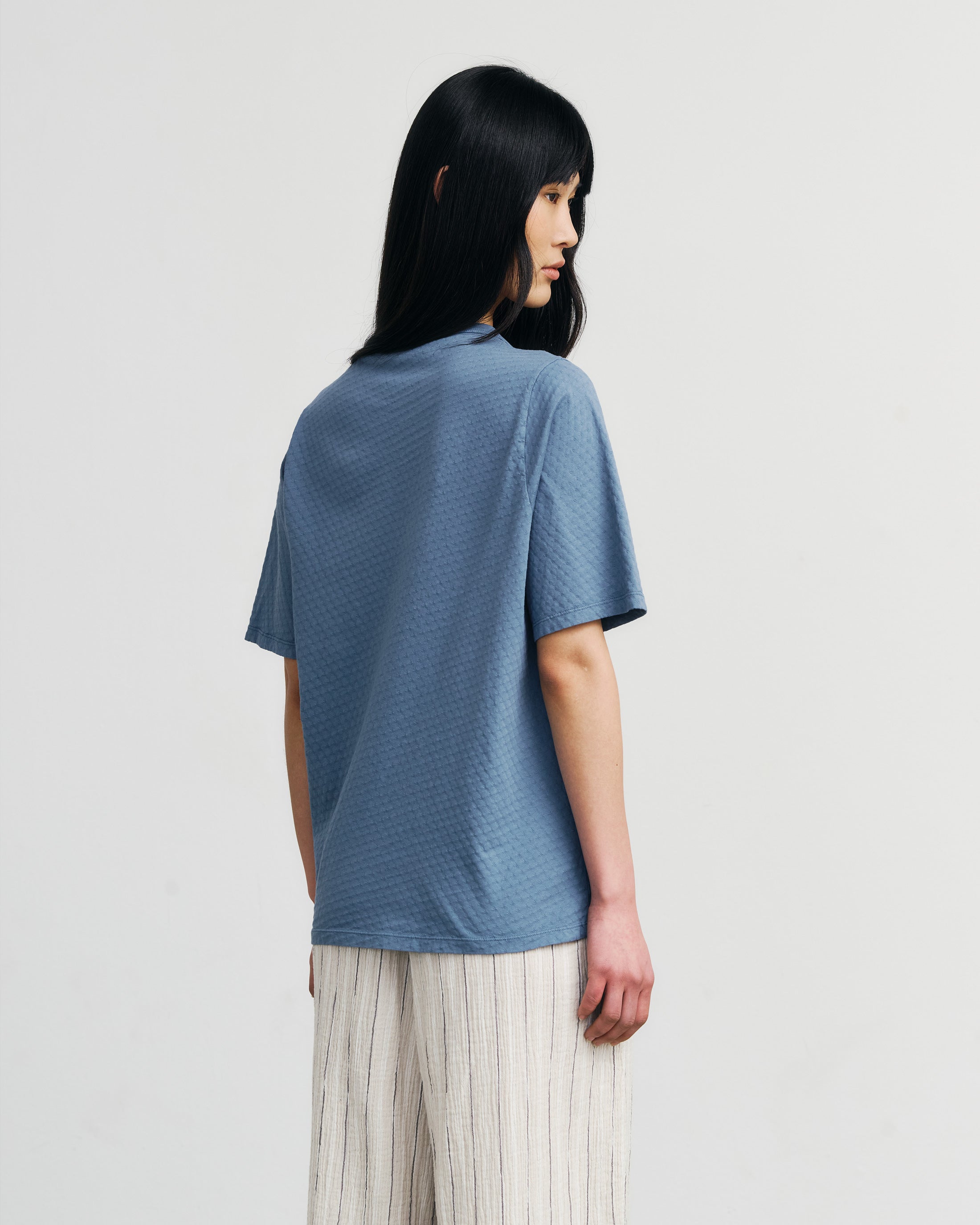 Structured T-Shirt Organic Cotton - Blue