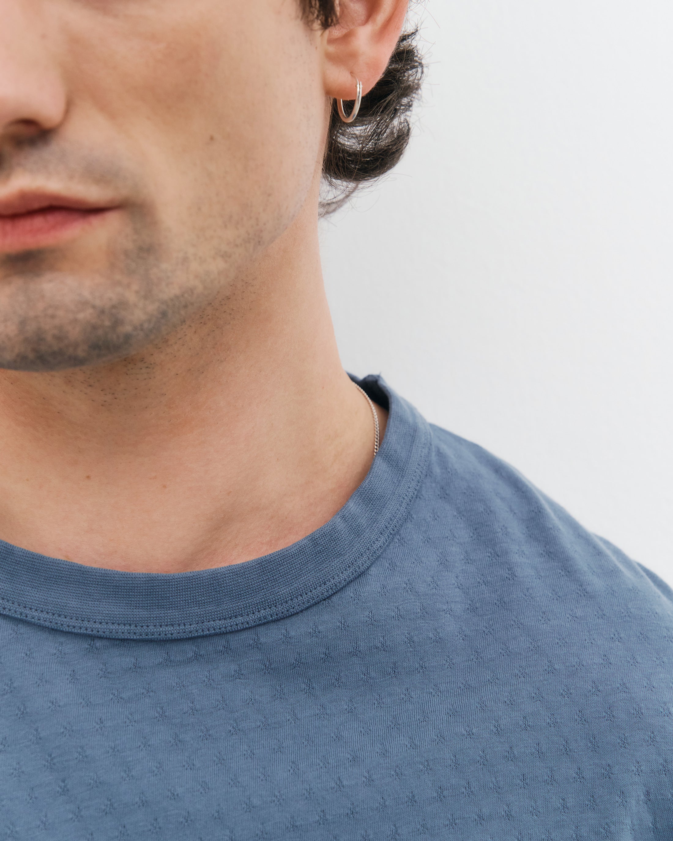 Structured Organic Cotton T-Shirt - Blue