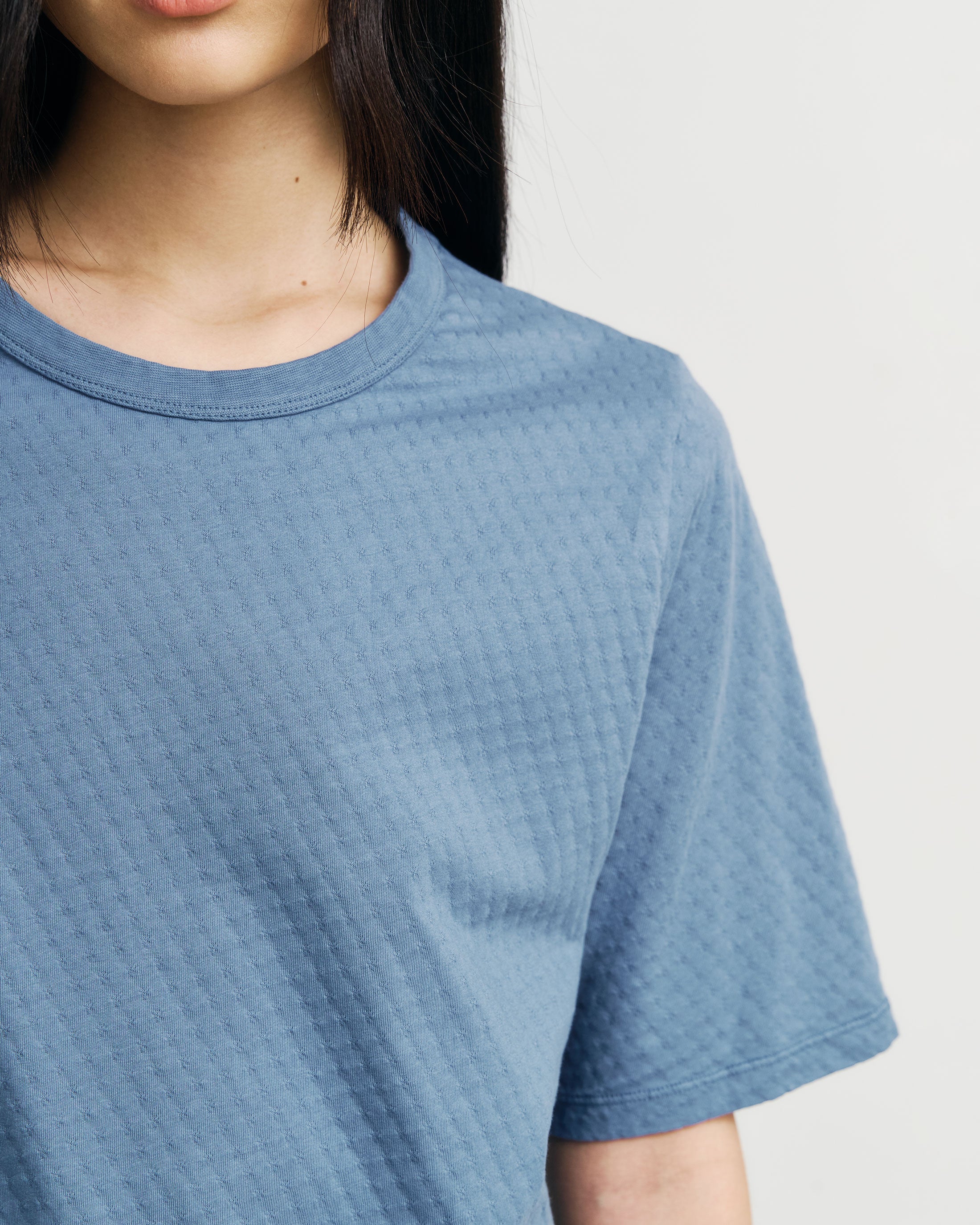 Structured T-Shirt Organic Cotton - Blue