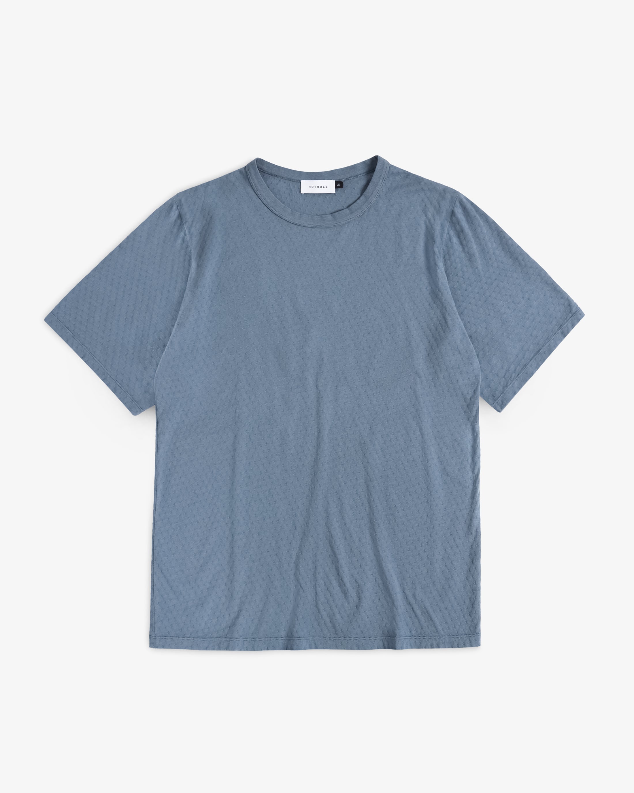 Strukturiertes T-Shirt Bio Baumwolle - Blau