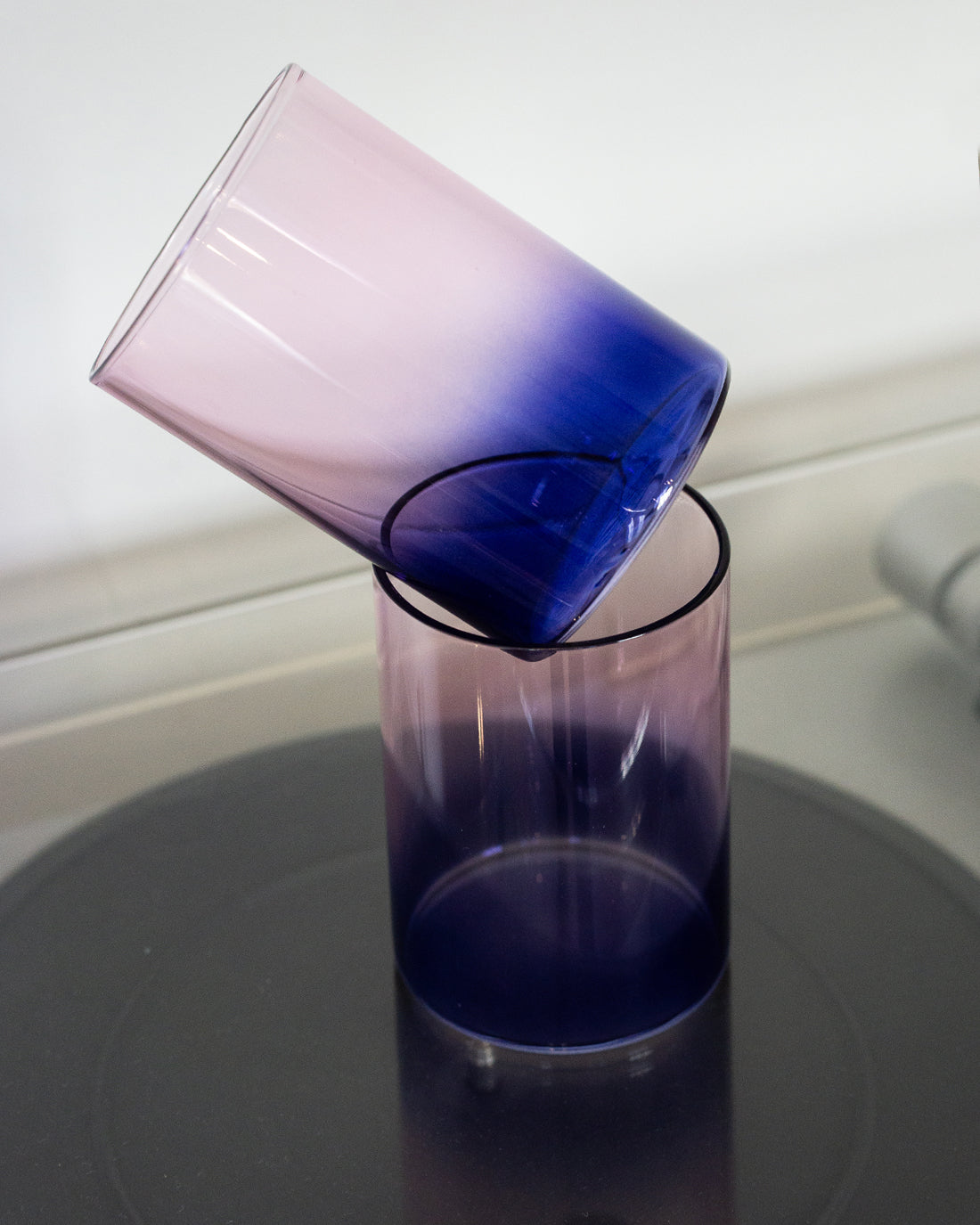 Two-tone drinking glass – pink/blue