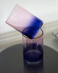 ZWEITON TRINKGLAS – PINK/BLAU