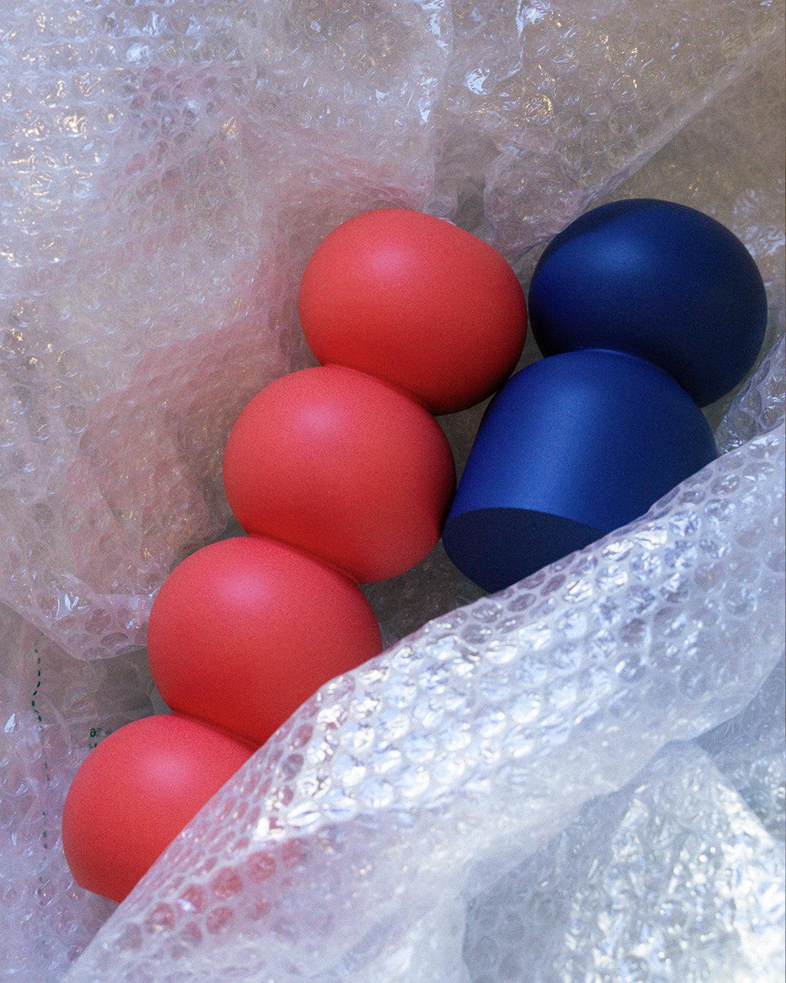 BUBBLE WOOD VASE 14 CM – BLUE