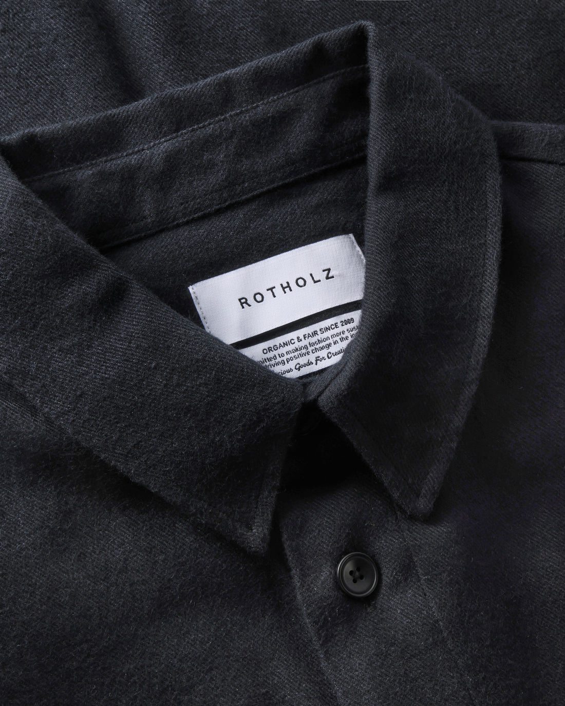 Flannel shirt, organic cotton - Black