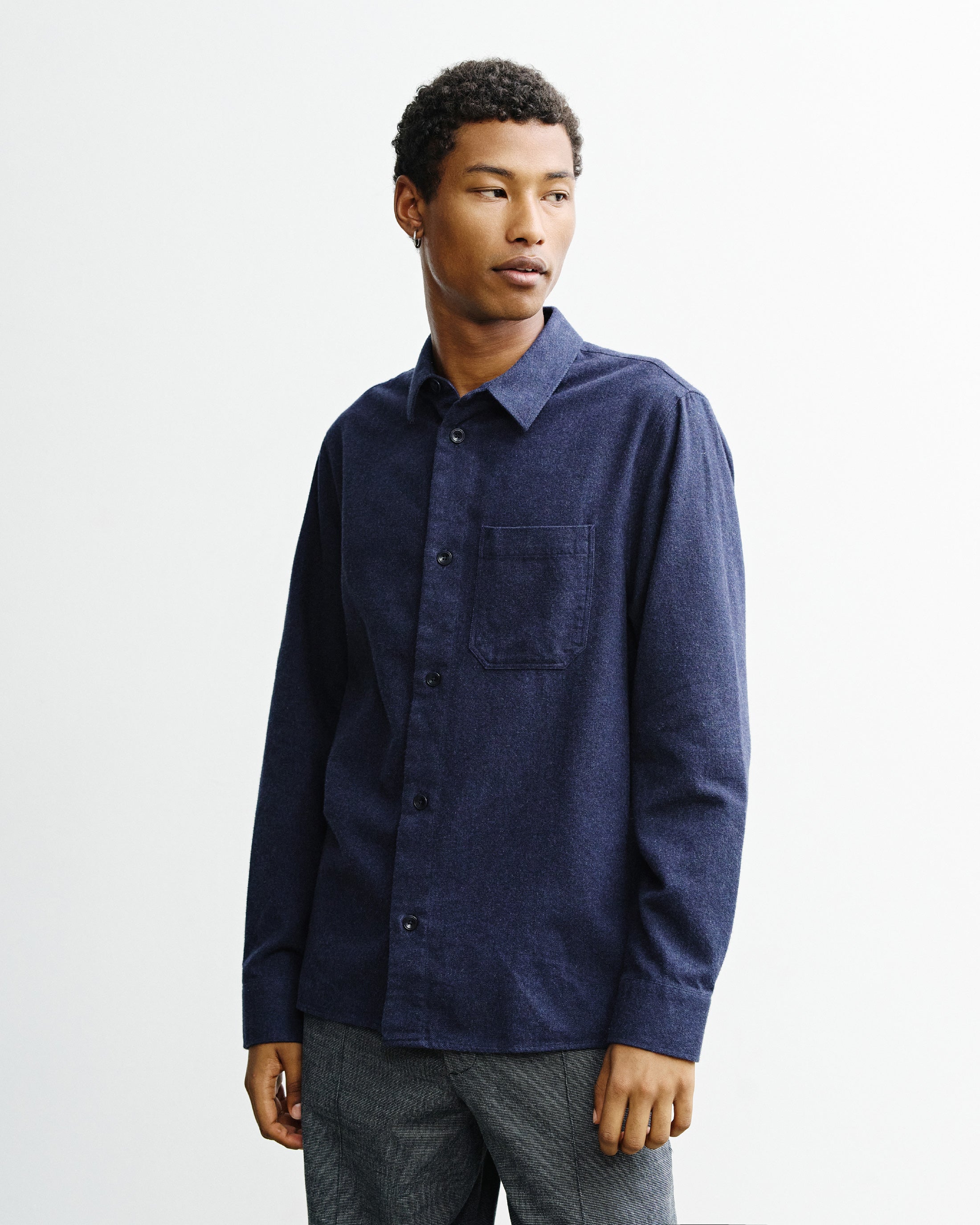 Flannel Shirt Organic Cotton - Blue