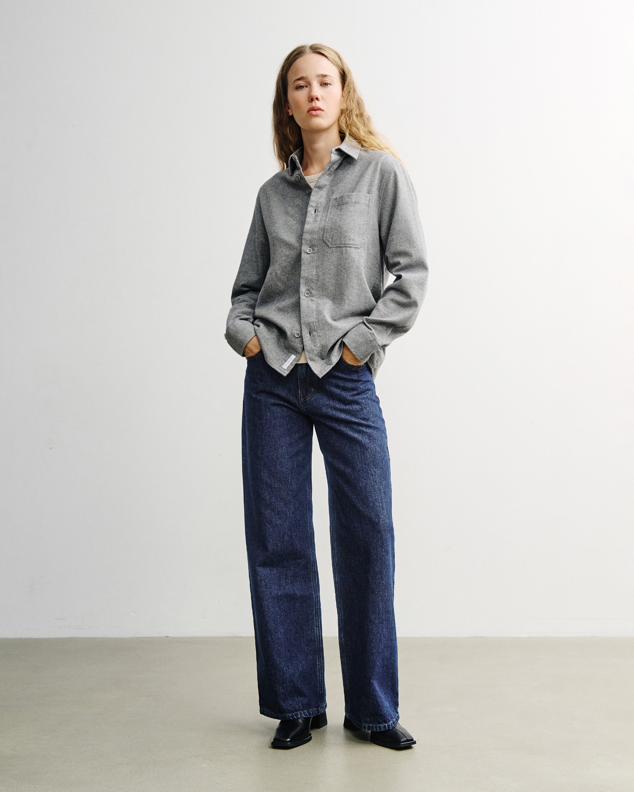 Flannel Shirt Organic Cotton - Grey