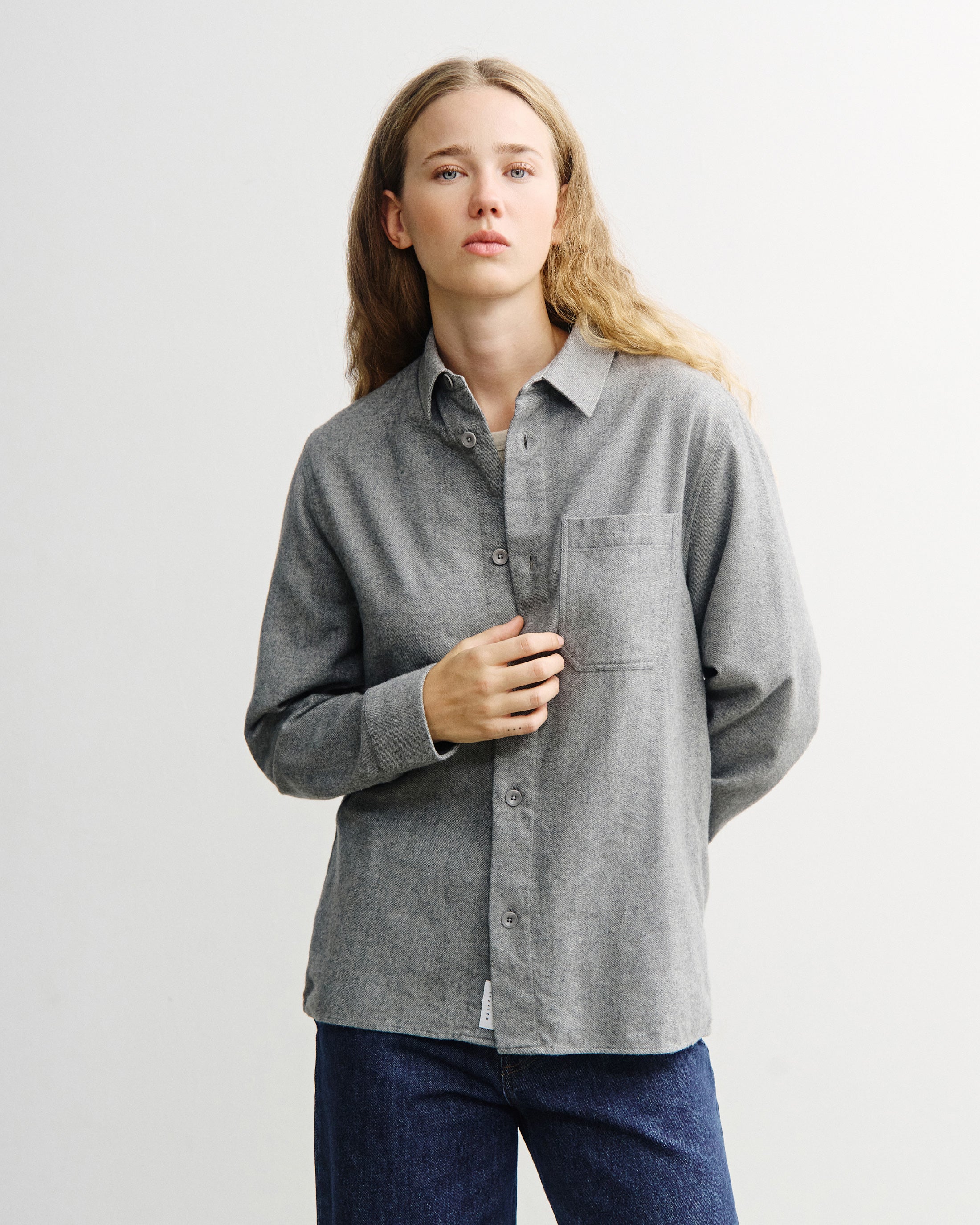 Flannel Shirt Organic Cotton - Grey