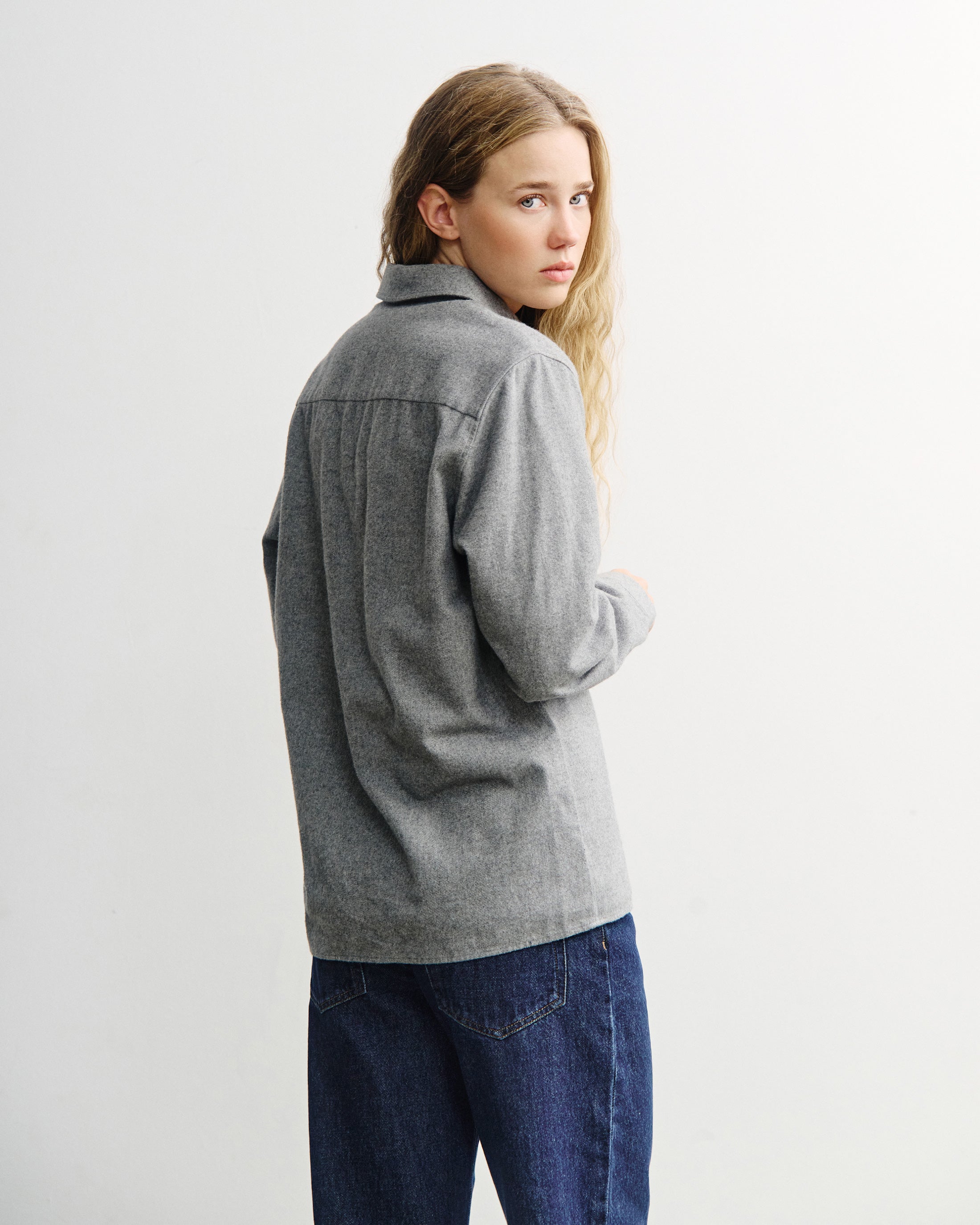 Flannel Shirt Organic Cotton - Grey
