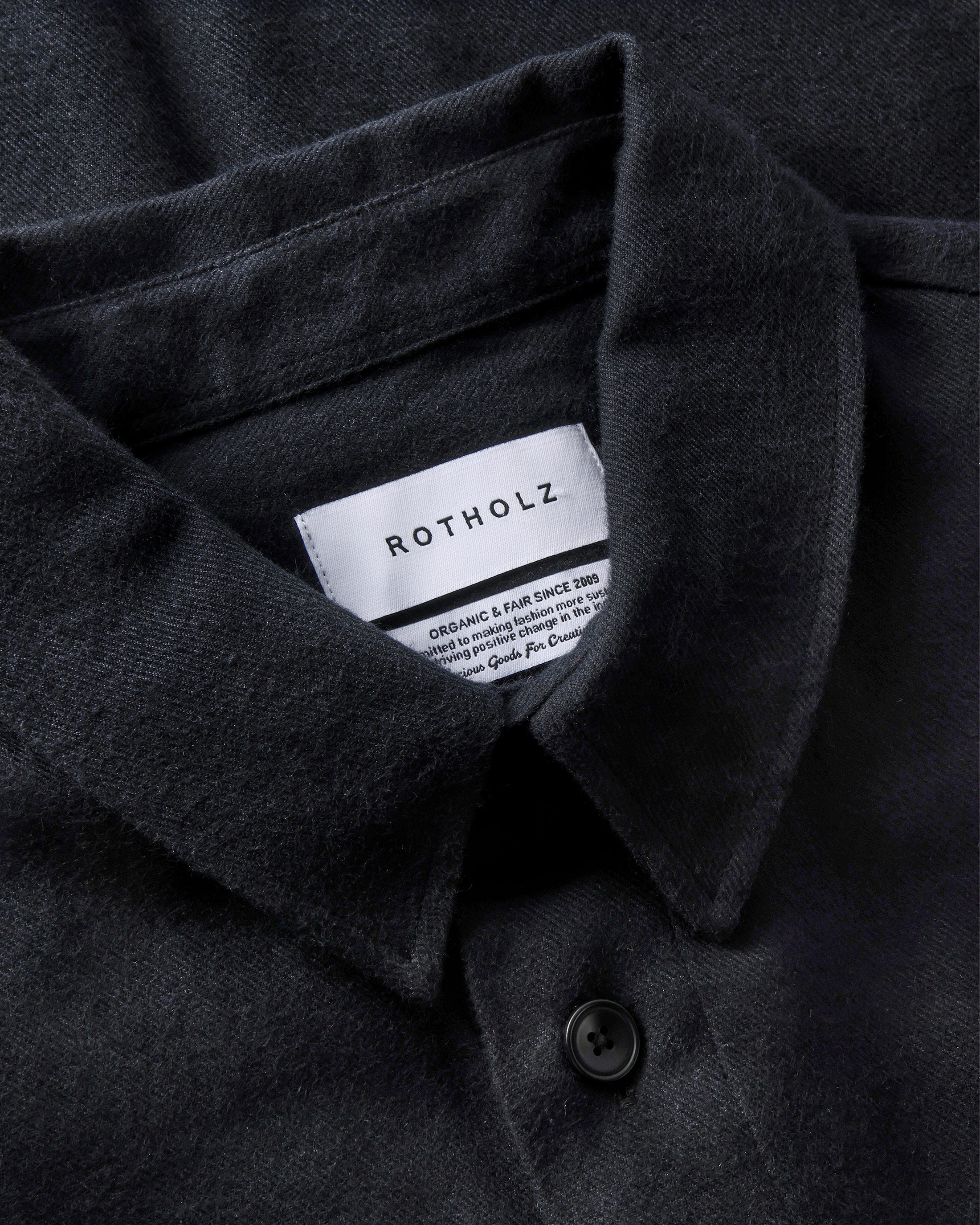 Flannel Shirt Organic Cotton - Black
