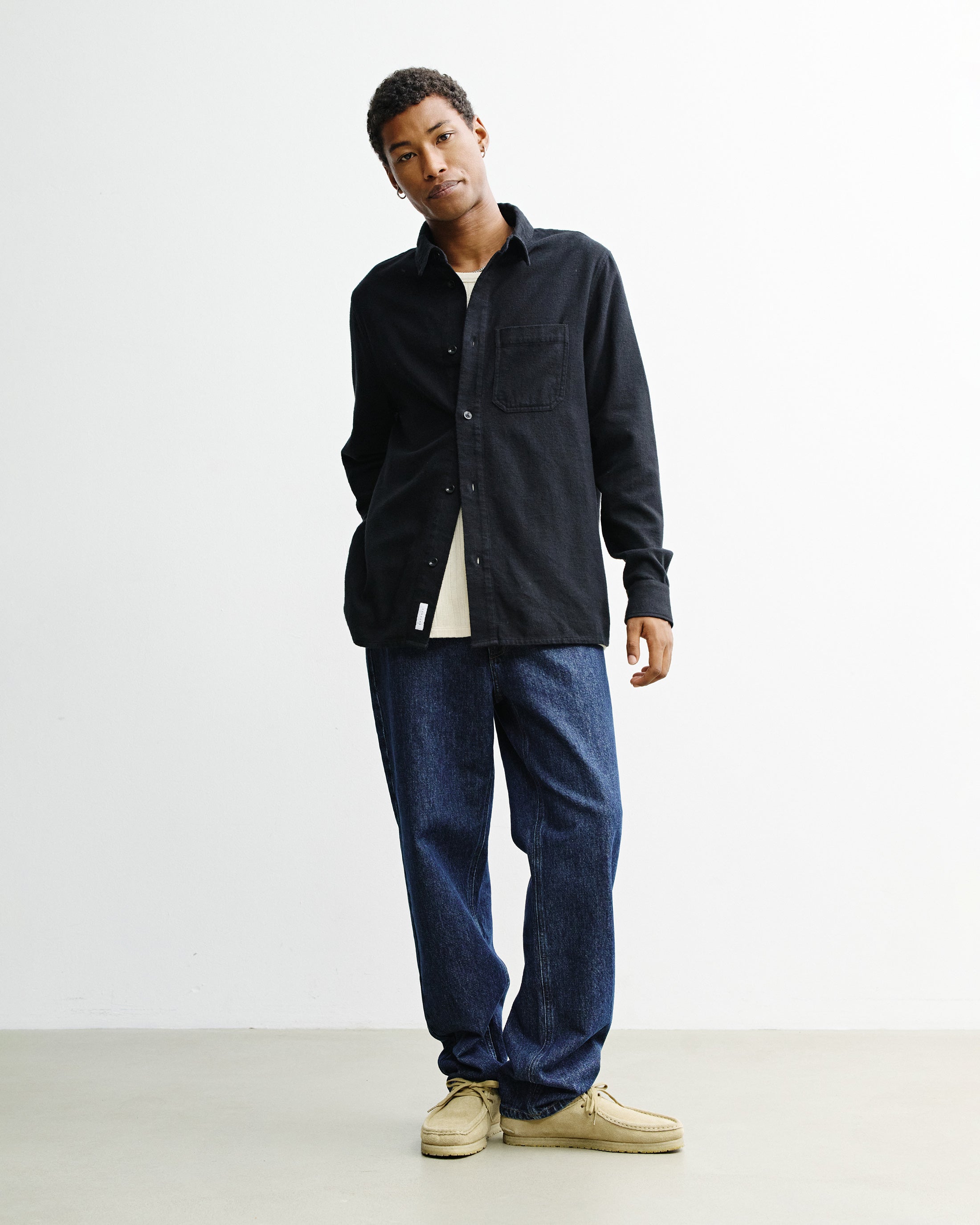 Flannel Shirt Organic Cotton - Black