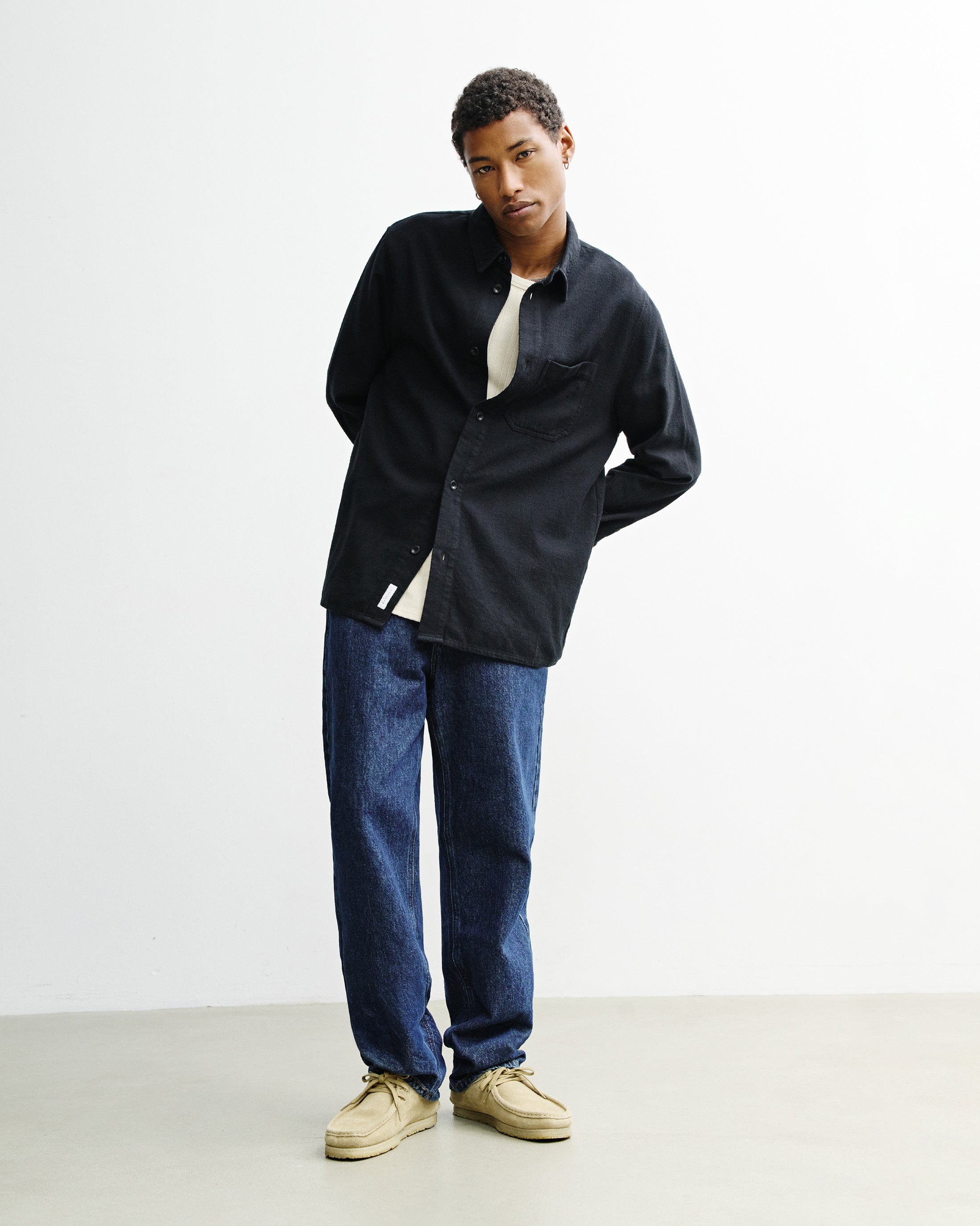 Flannel Shirt Organic Cotton - Black