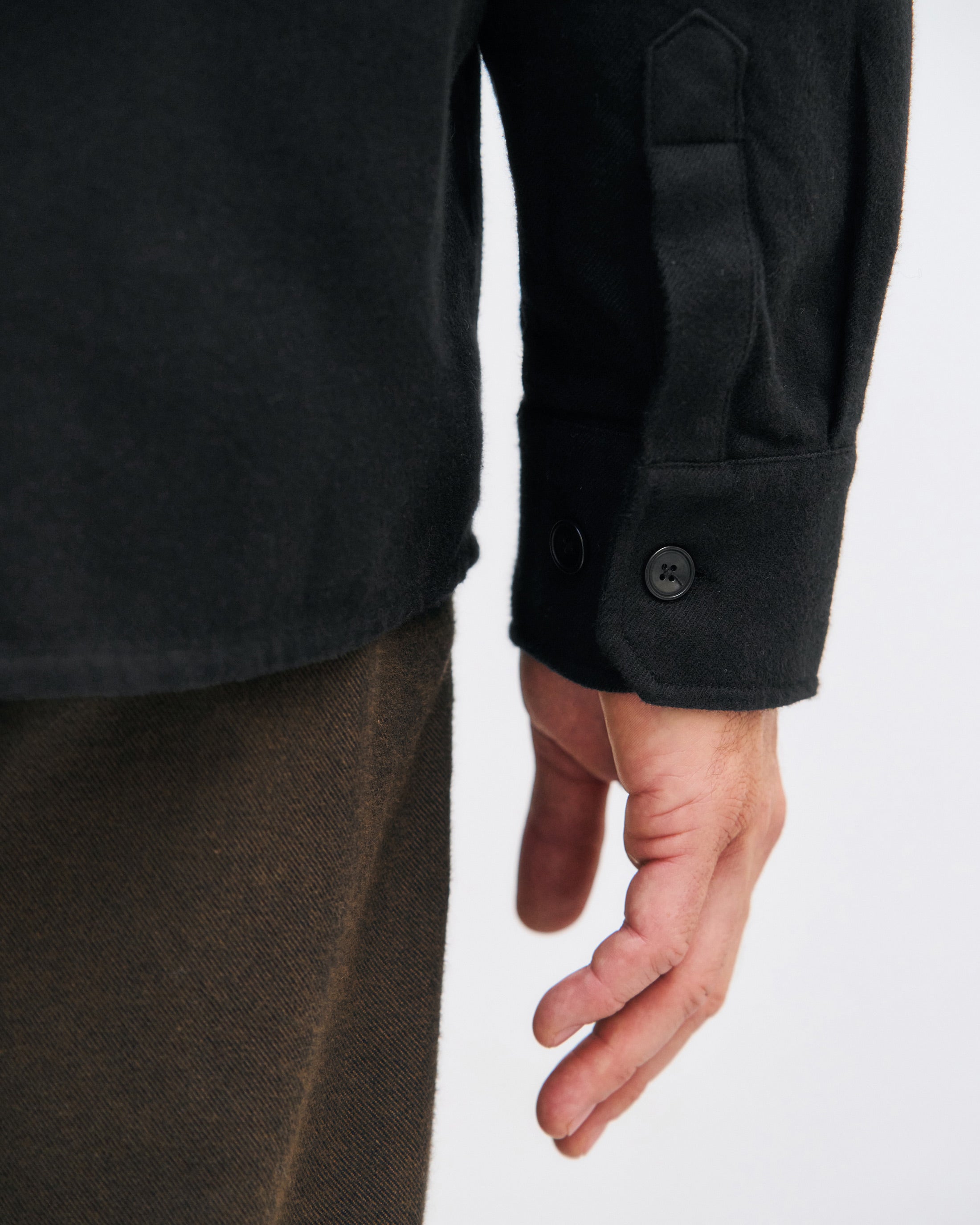 Flannel shirt, organic cotton - Black