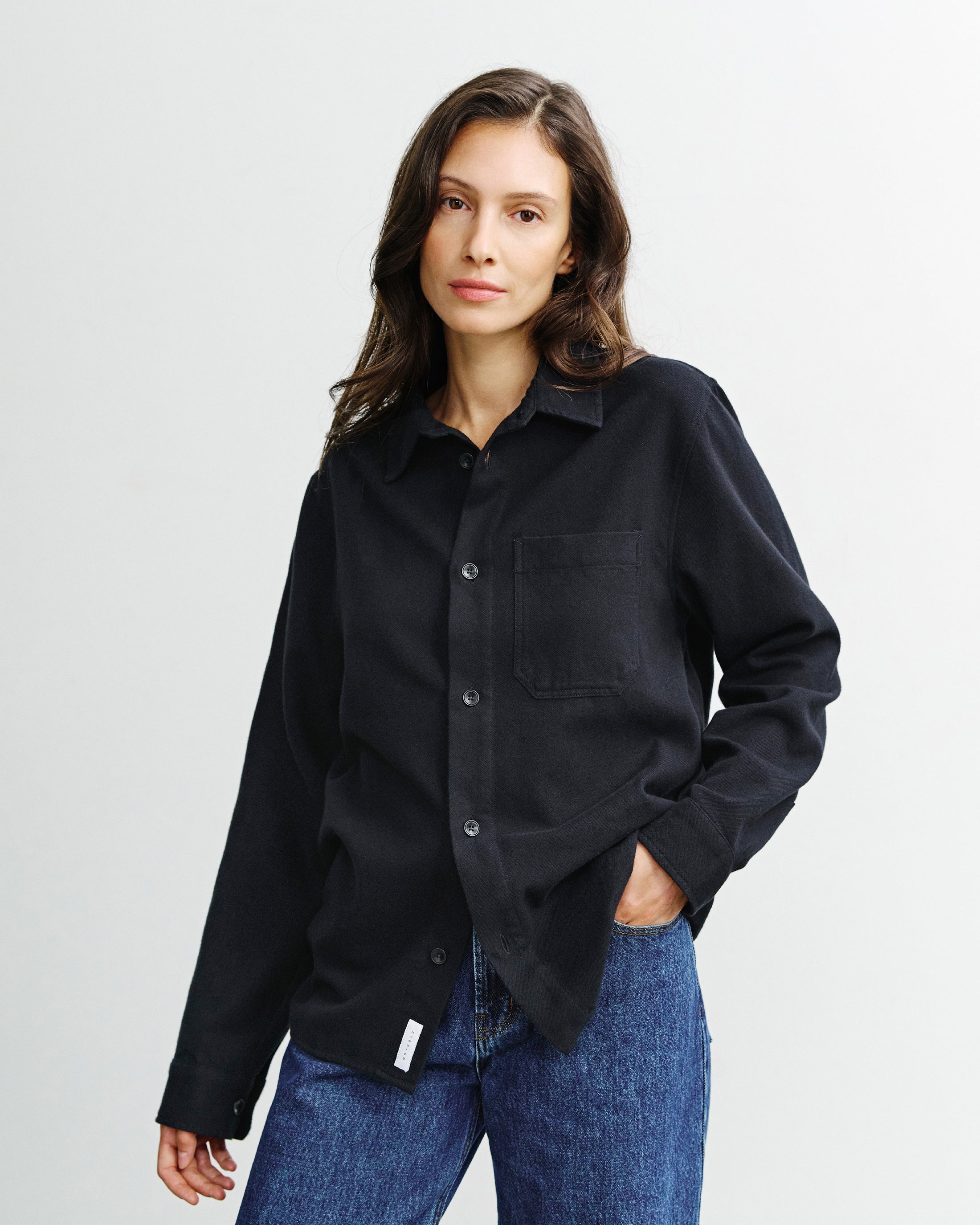 Flannel Shirt Organic Cotton - Black