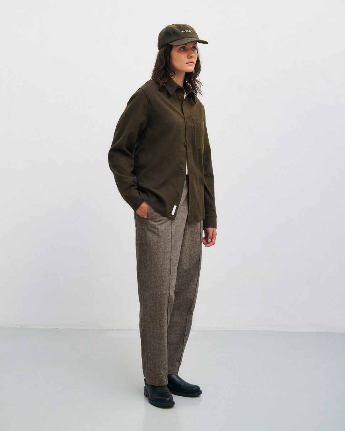 Flannel shirt, organic cotton - Brown