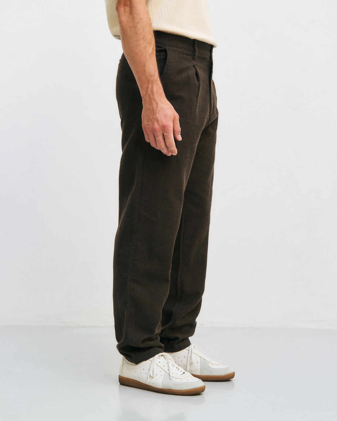 Flannel trousers organic cotton - Brown